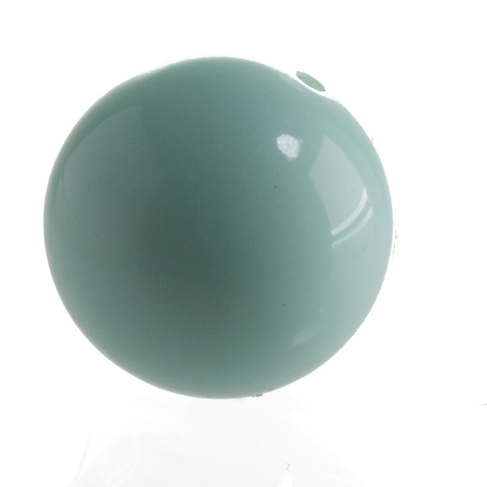 10mm Rundperle in  gletscherblau Satt