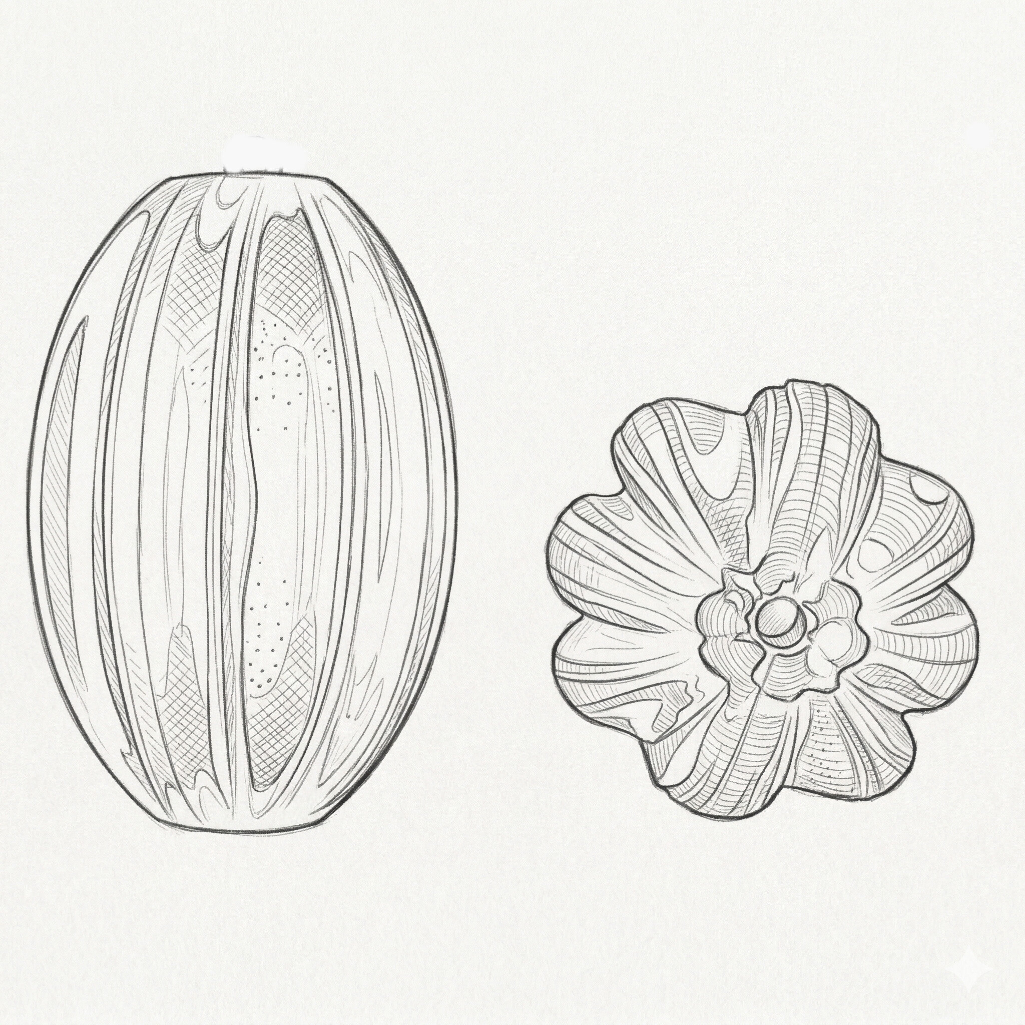 20x14 oval Perle in Kristall matt