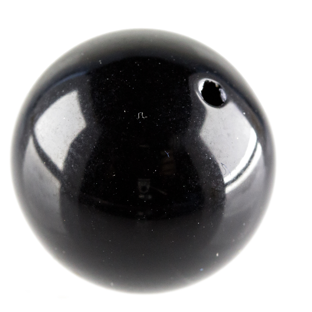 12mm Rundperle in  Schwarz Satt