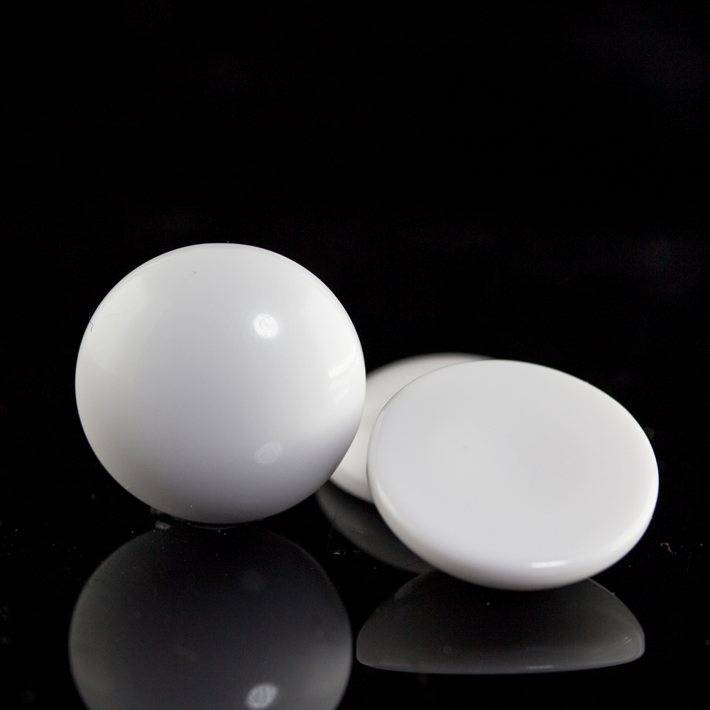 10mm Cabochon oval - weiß Satt