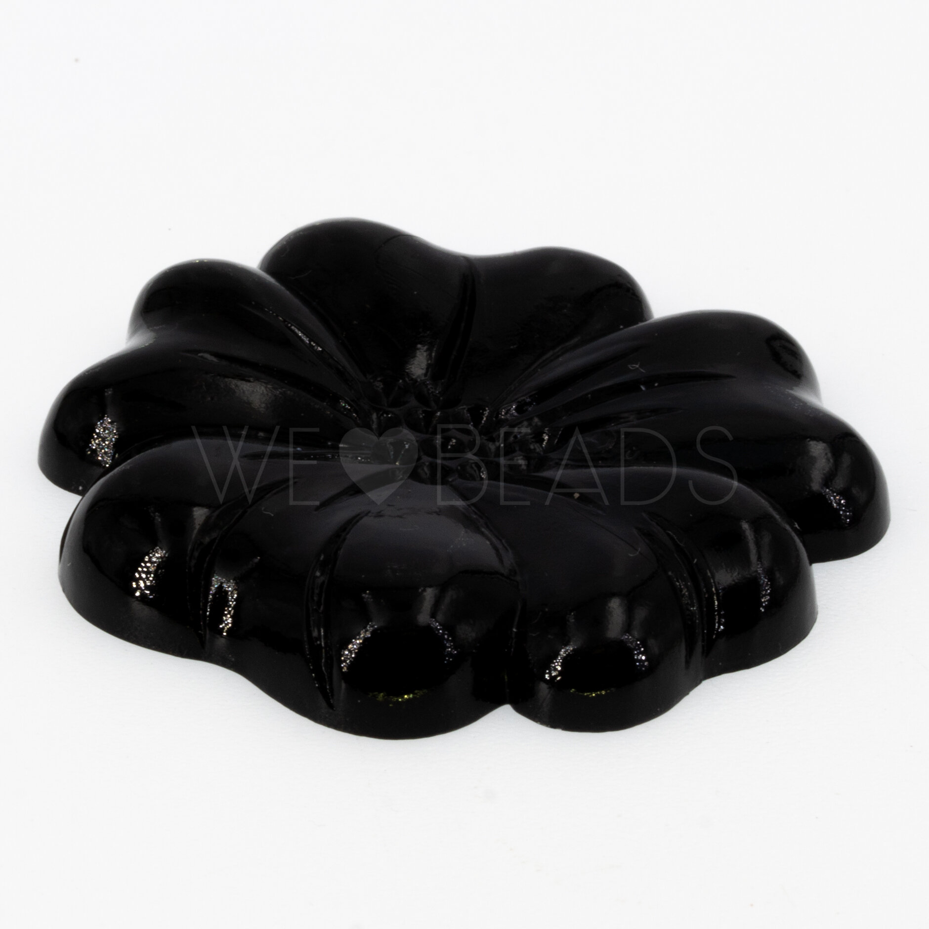 49mm Flower Cabochon in black