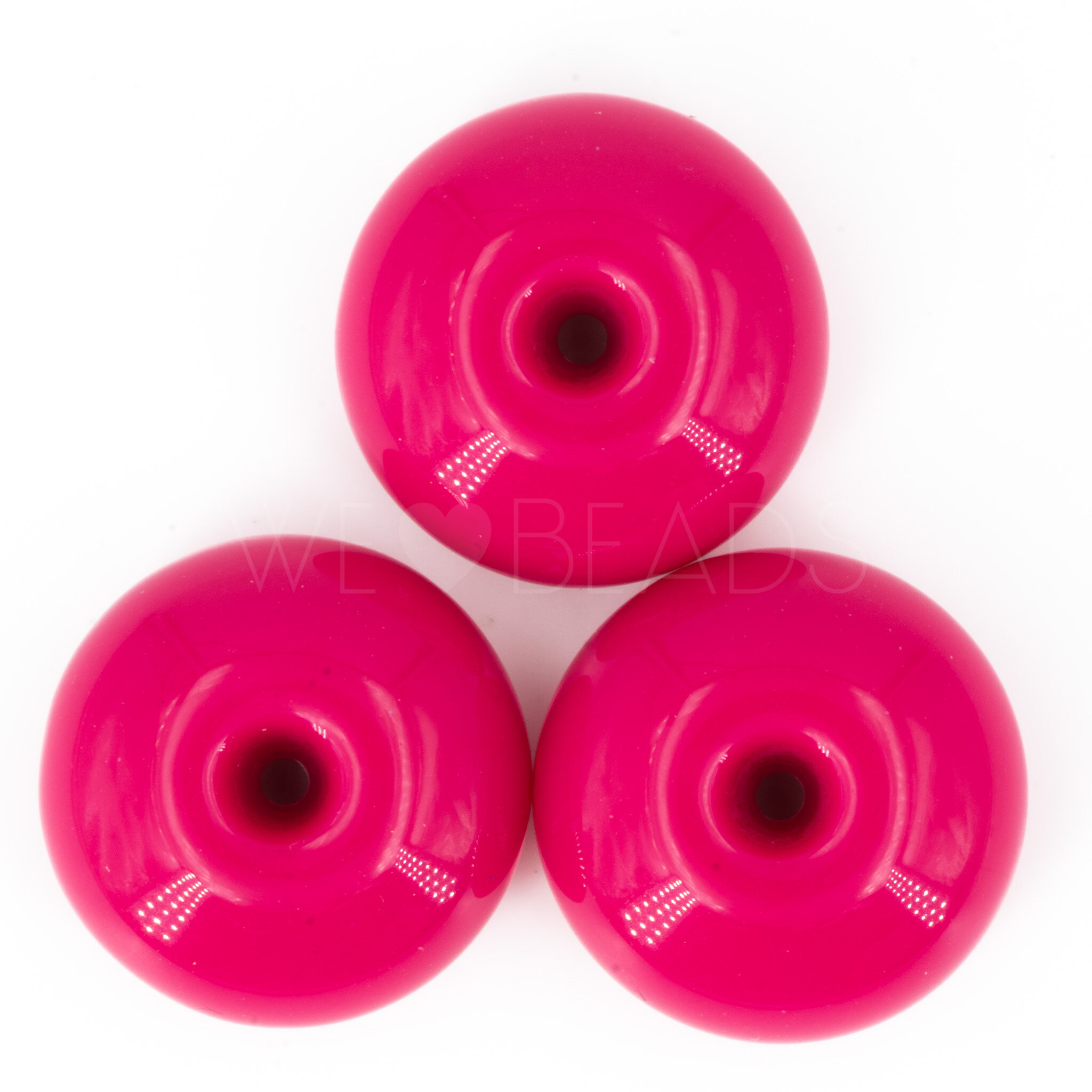 18mm Perle Rondell in wildberry pink