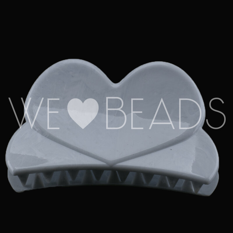 Herz Haarspange in weiss Large