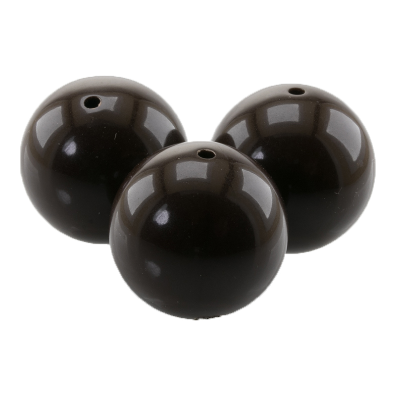 30mm Rundperle in  schokoladenbraun Satt