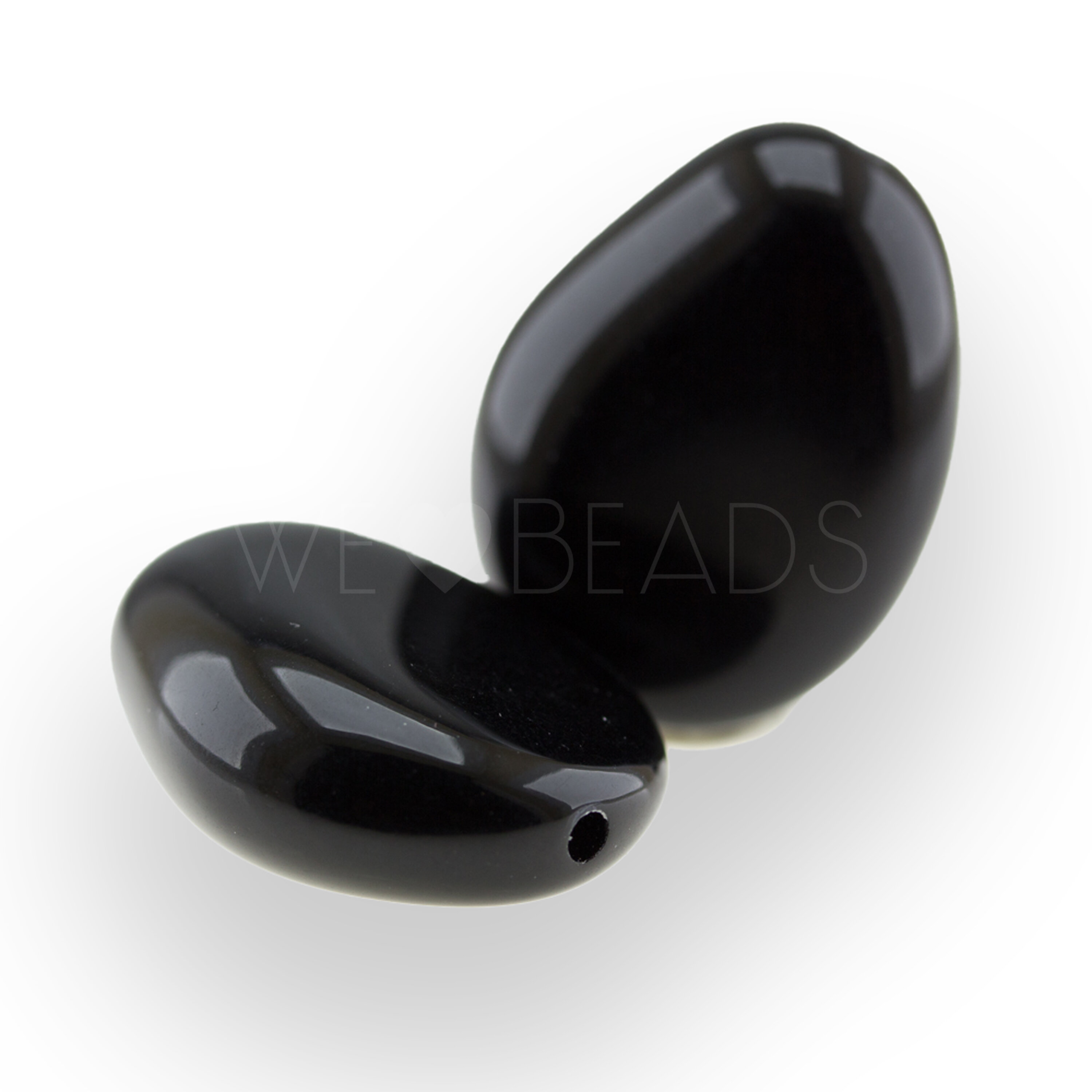 18x14 Perle Barock in schwarz