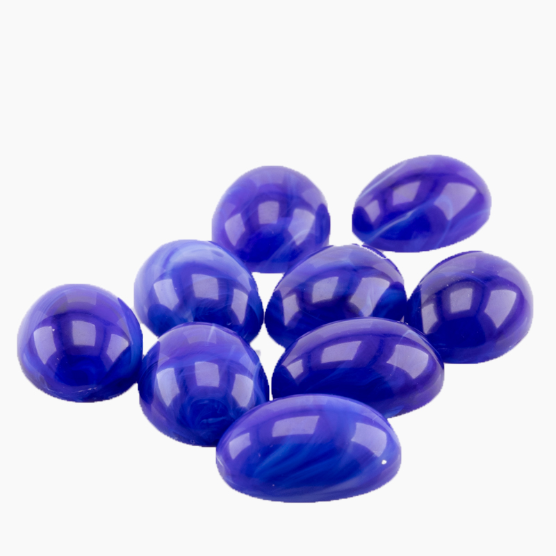 14x10 Cabochon oval - königsblau Marmor