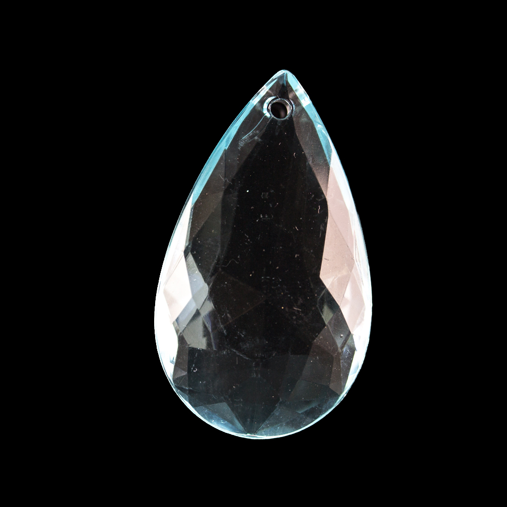 37x22 Tropfen Anhänger - Aqua Transparent