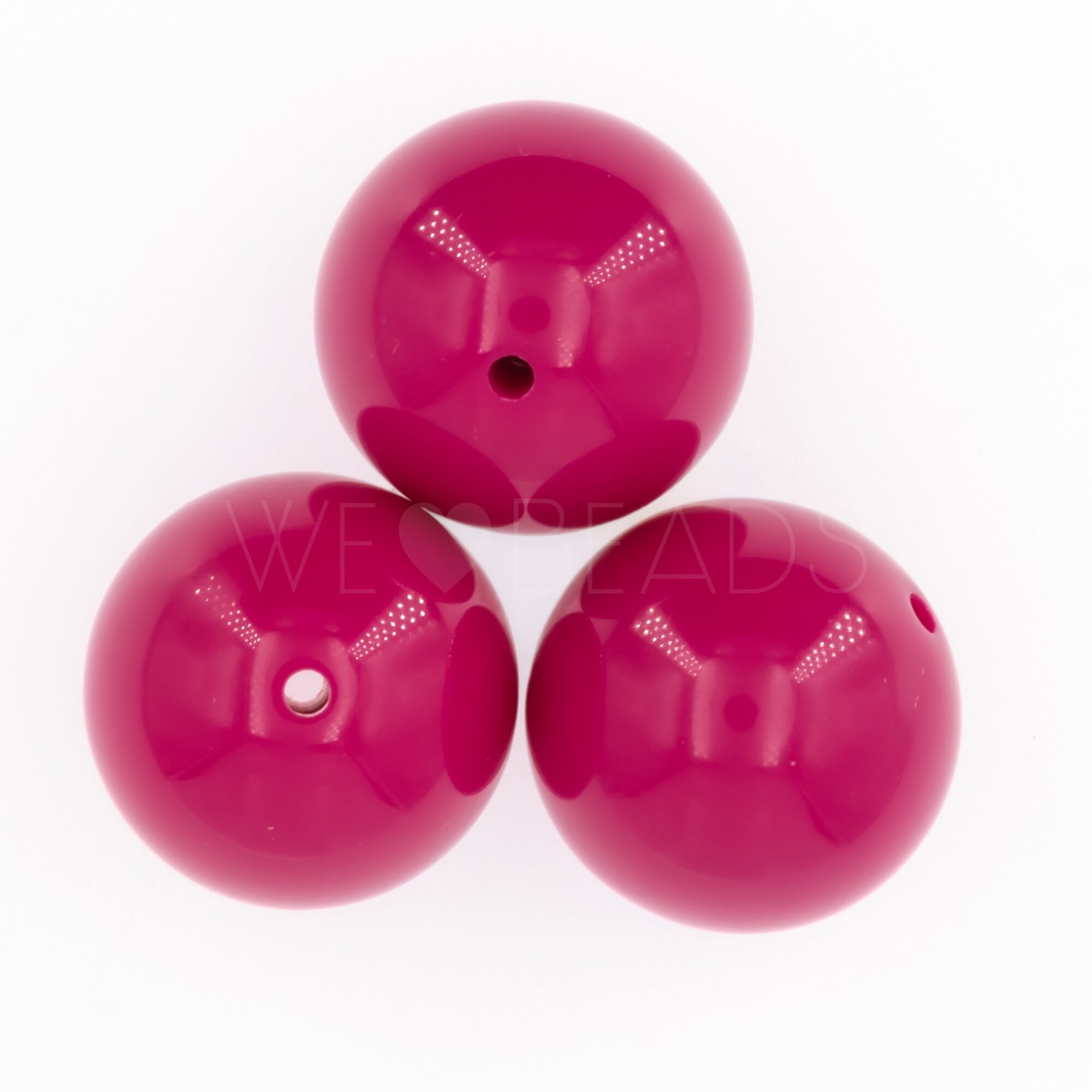 18mm Rundperle in  Fuchsia lila Satt