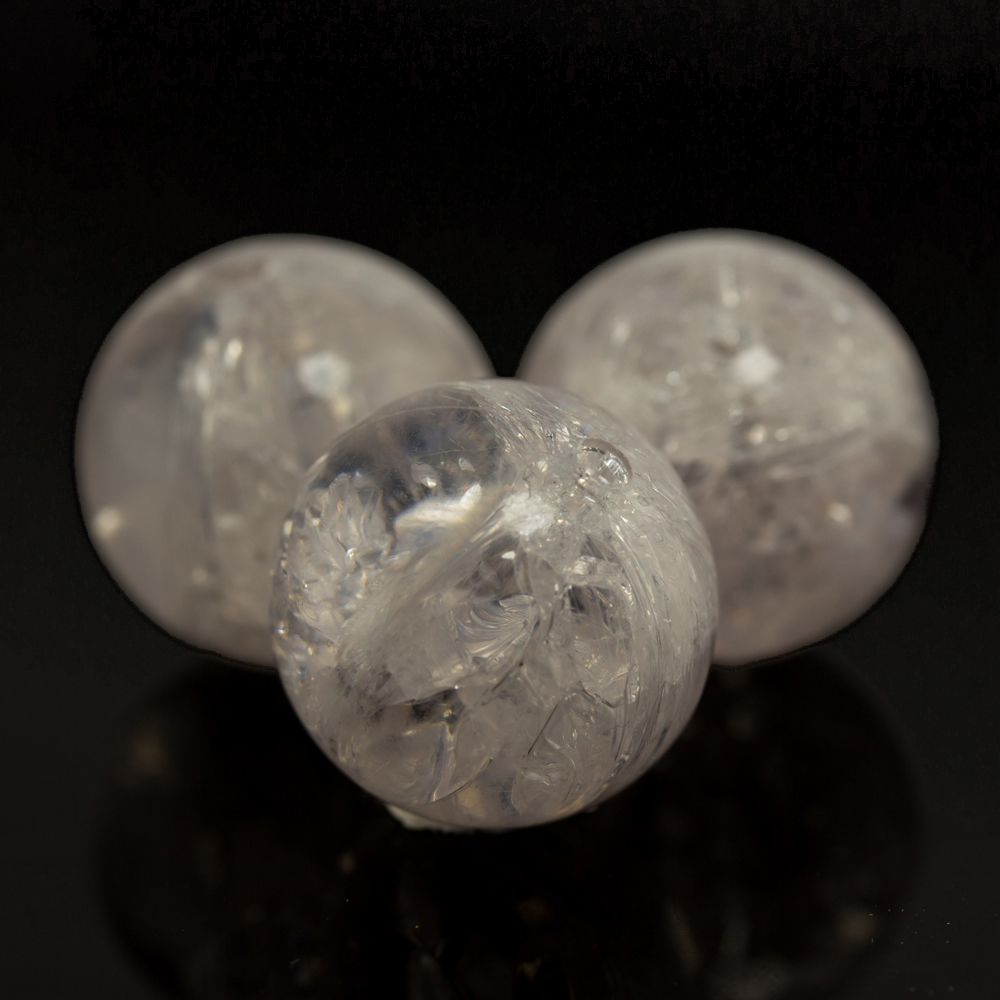 22mm Rundperle in  Eisrosa  Crash, Transparent