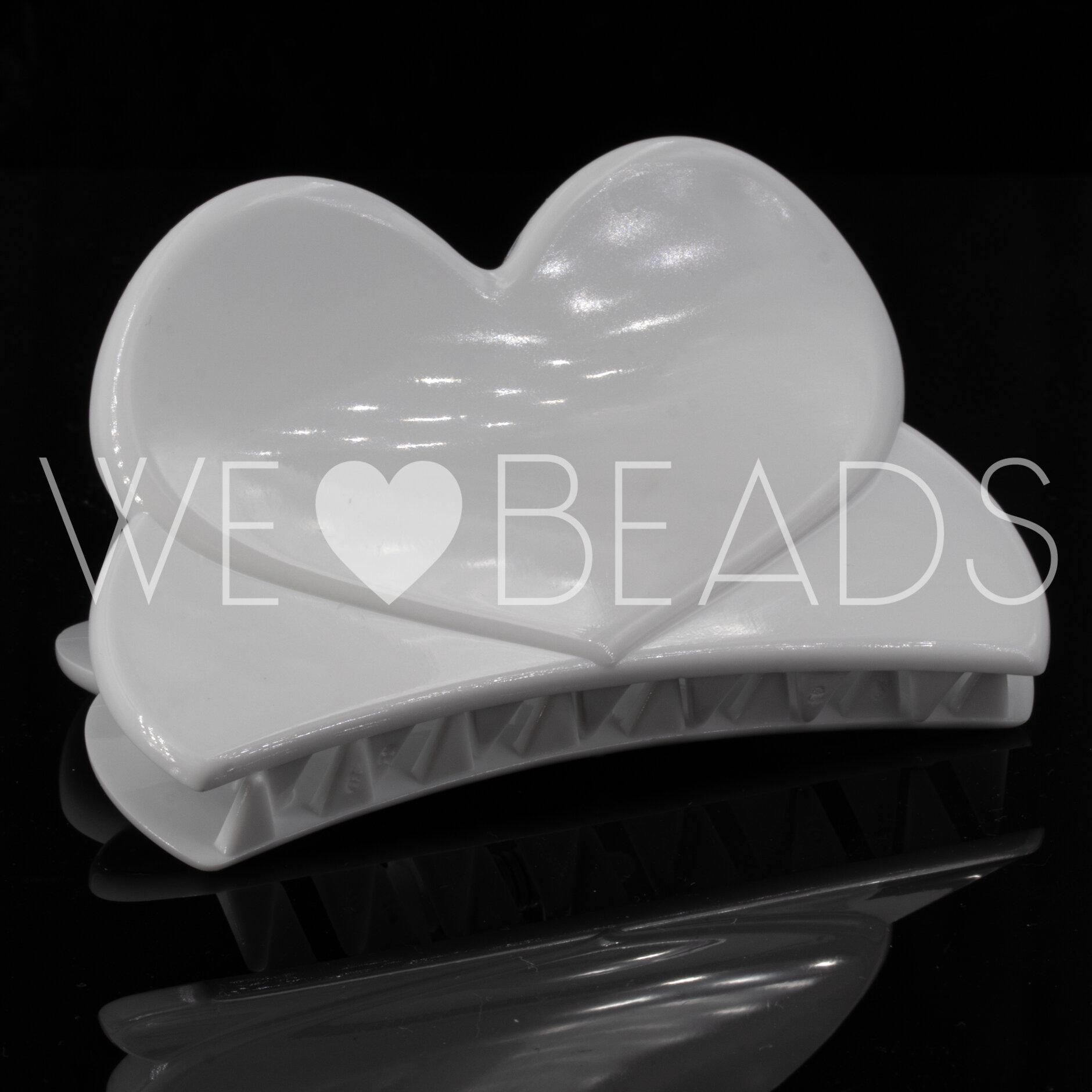 Herz Haarspange in weiss Large