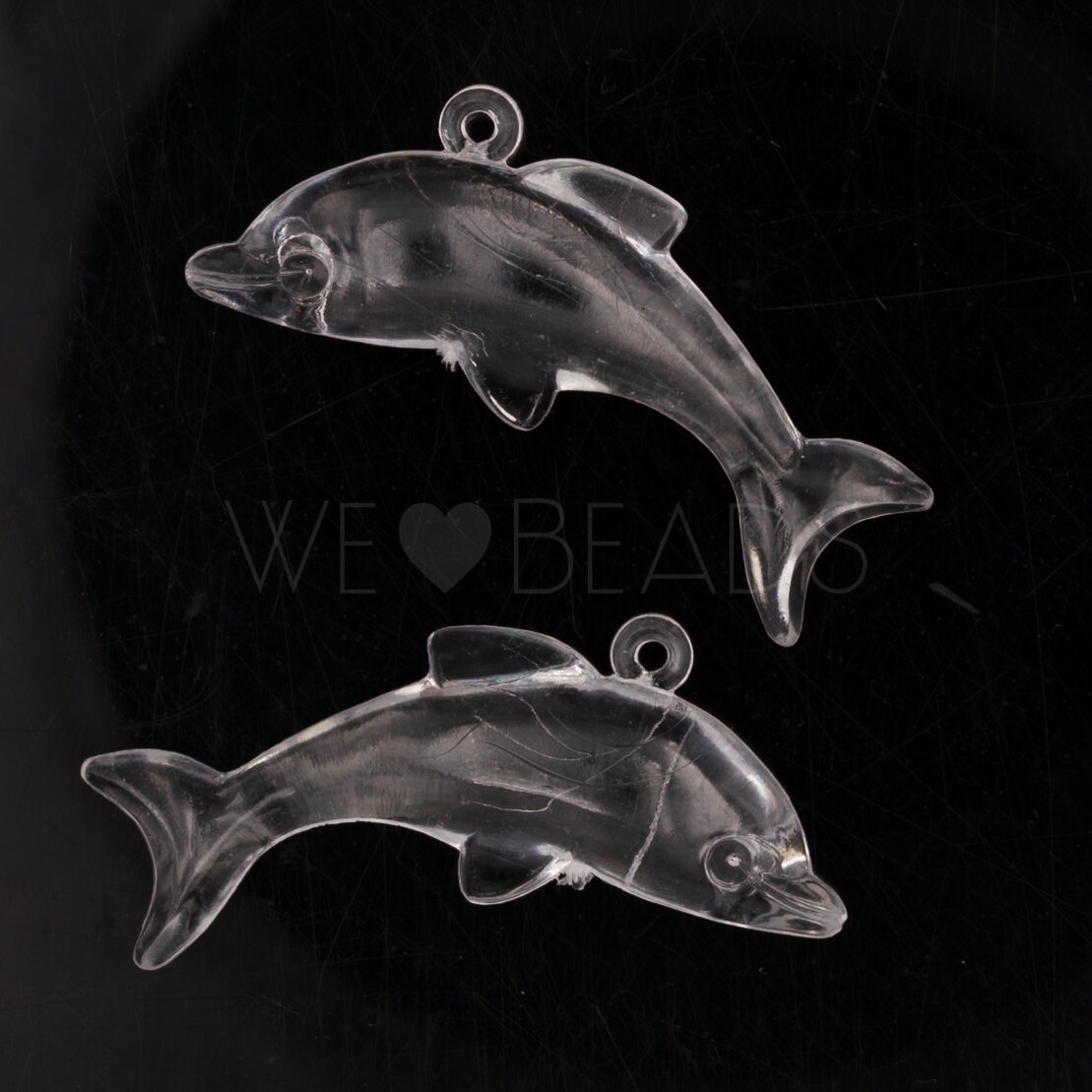 Transparent 36x15 delfin Anhänger in Kristall