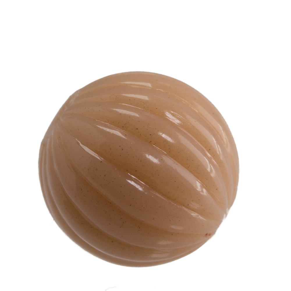 8mm gerillte Rund Perle in beige