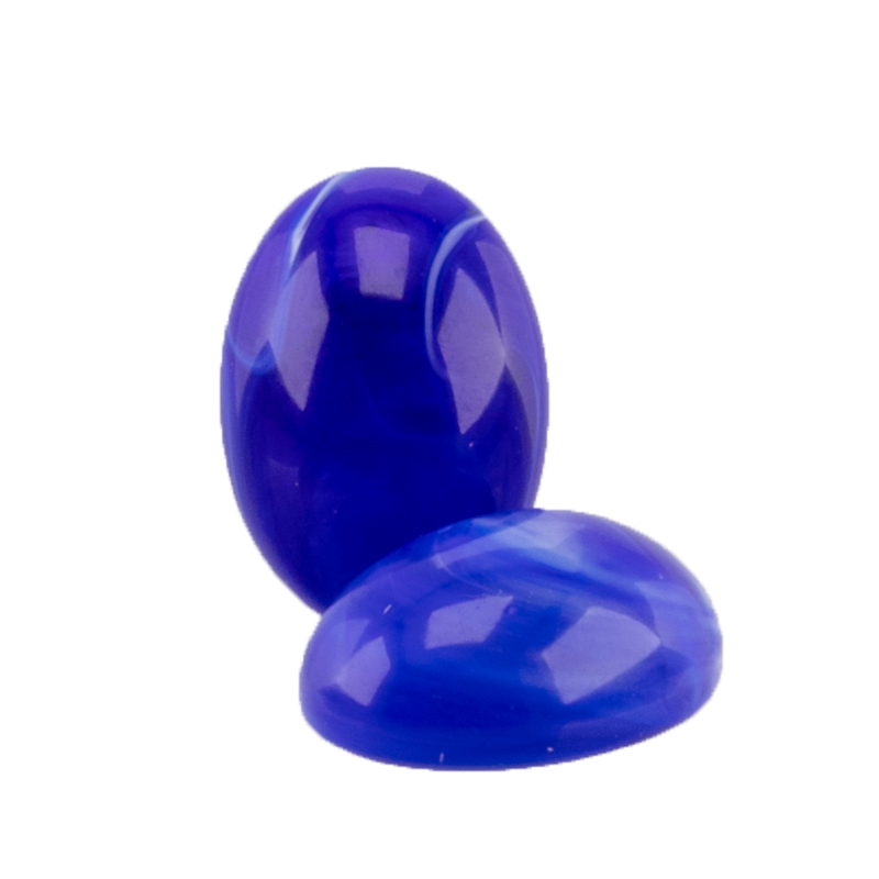 14x10 Cabochon oval - königsblau Marmor
