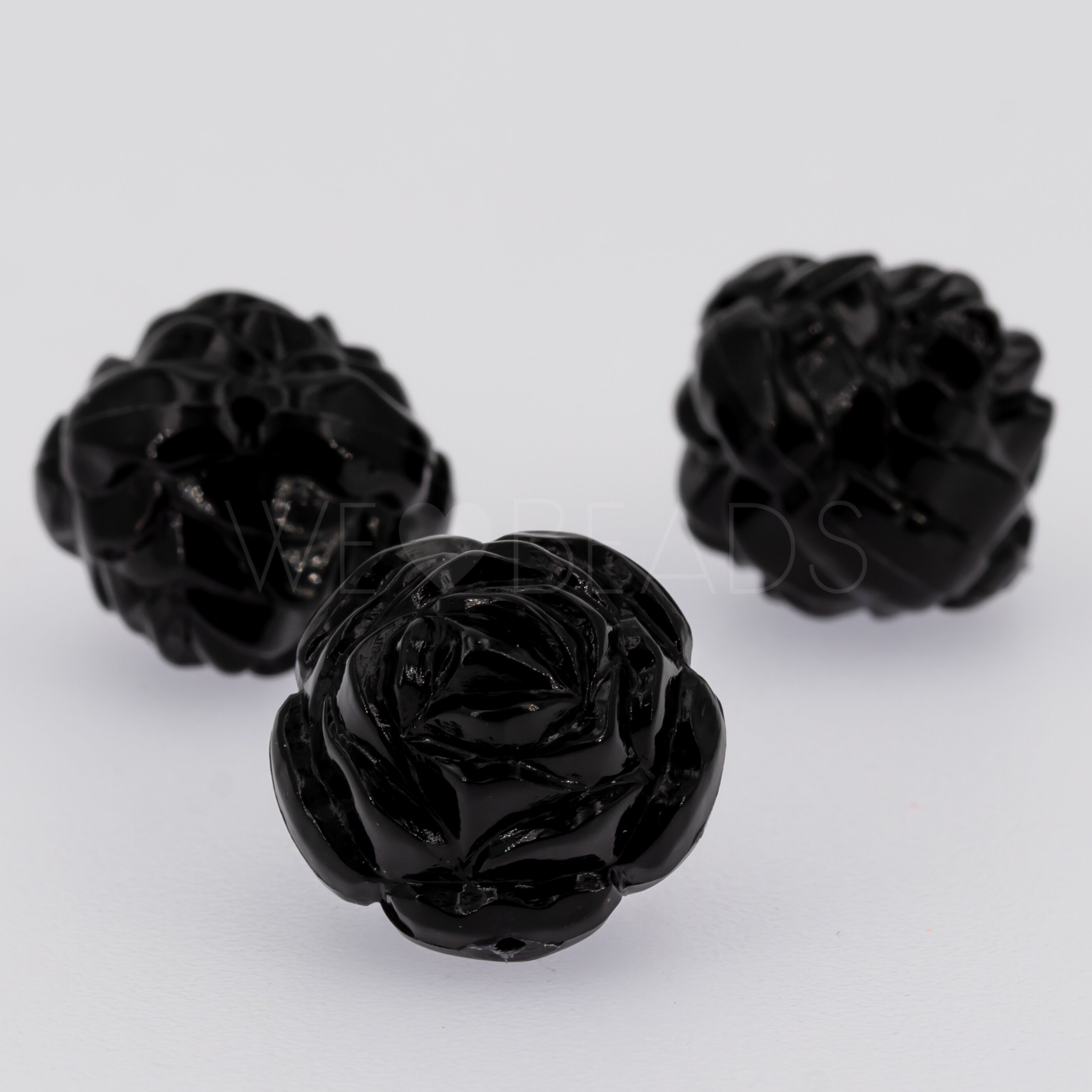 10mm Rose Perle in schwarz