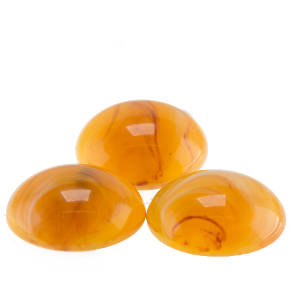 10mm Cabochon oval - bernstein  Marmor
