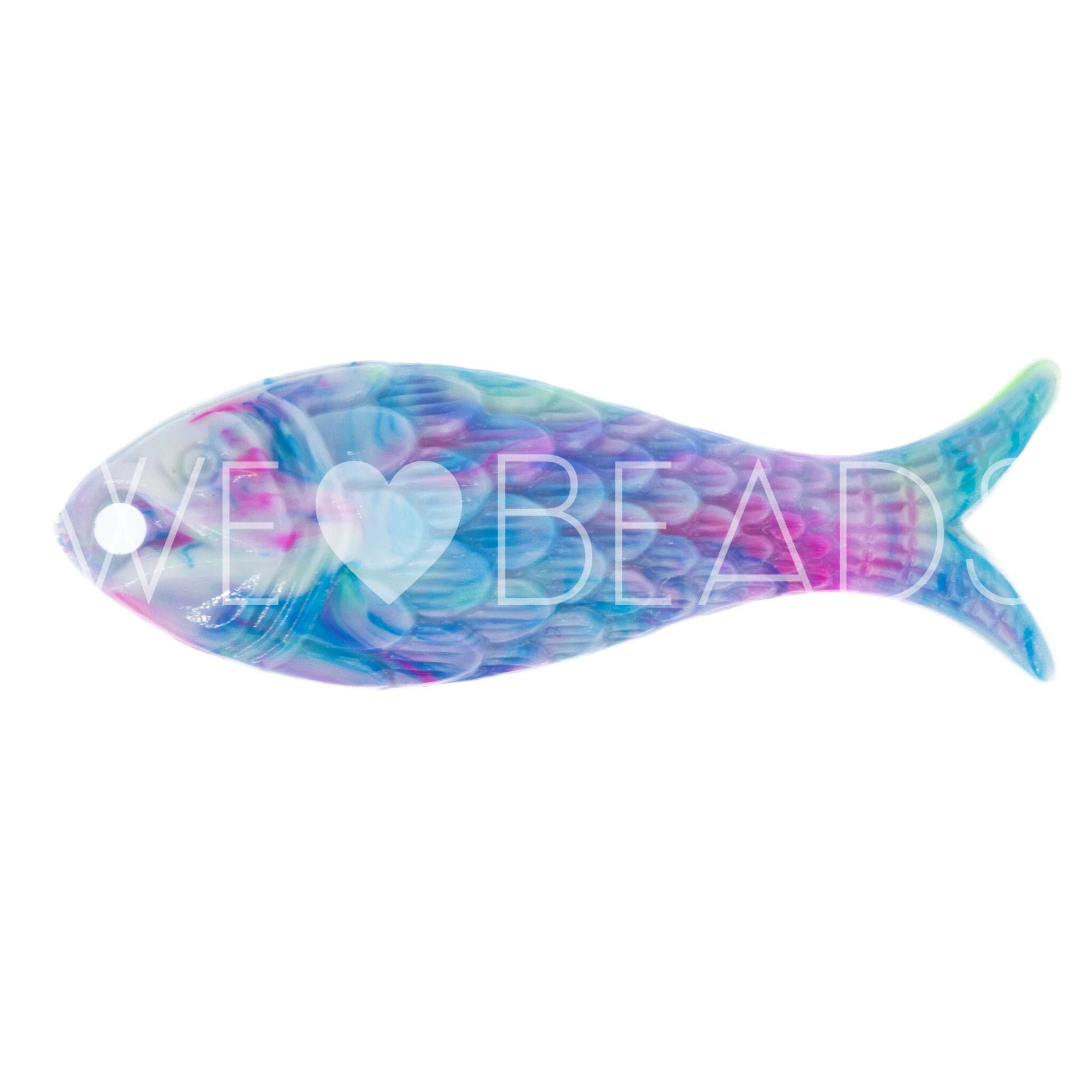 27x9 Fisch Charm in ocean blue Marbled