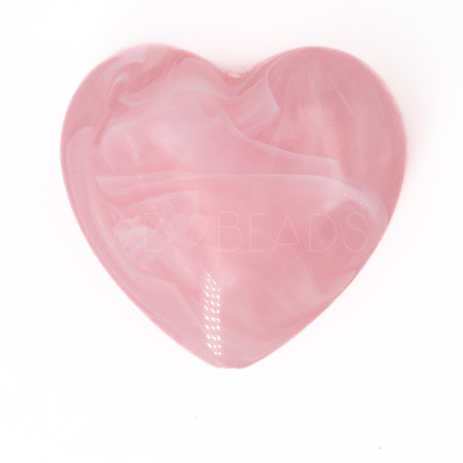 28mm Herz-Perle in Rosenquarz  Marmor