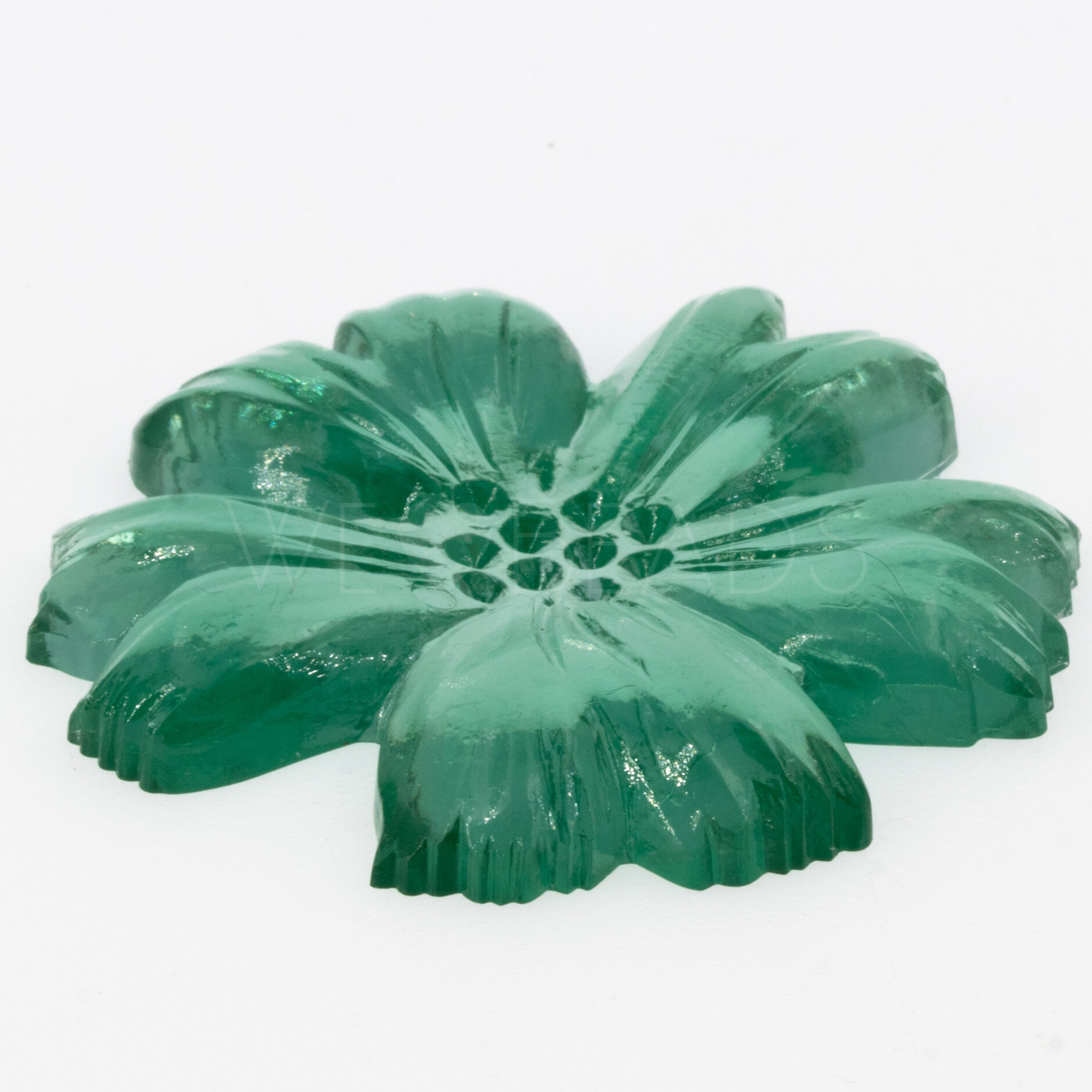 49mm Flower Cabochon in light quarz green