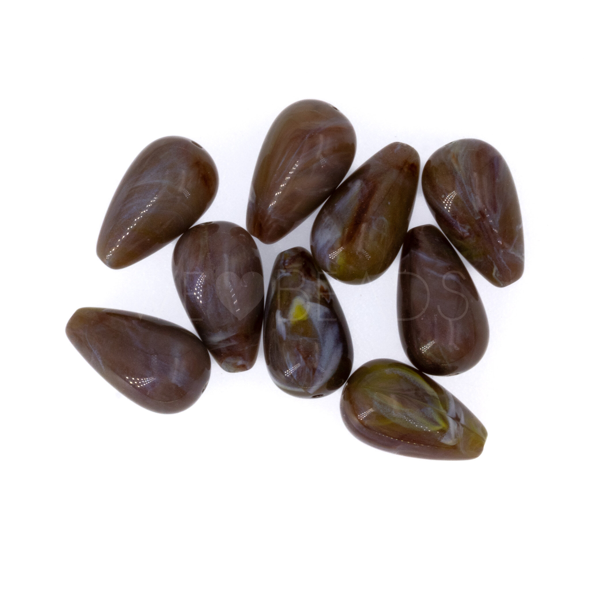 14x8 Tropfen perle in braun 