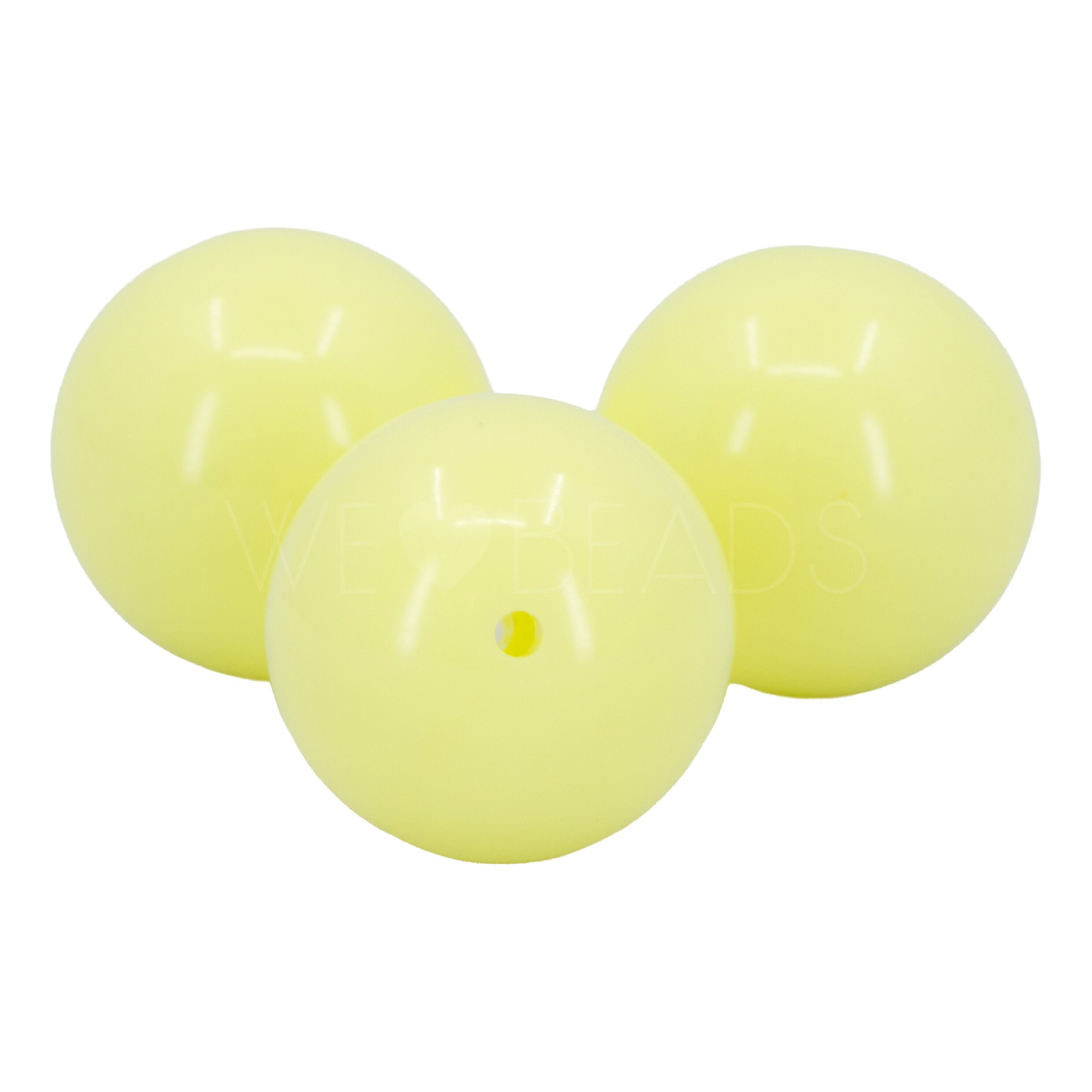 14mm Roundbead in light yellow Opaque