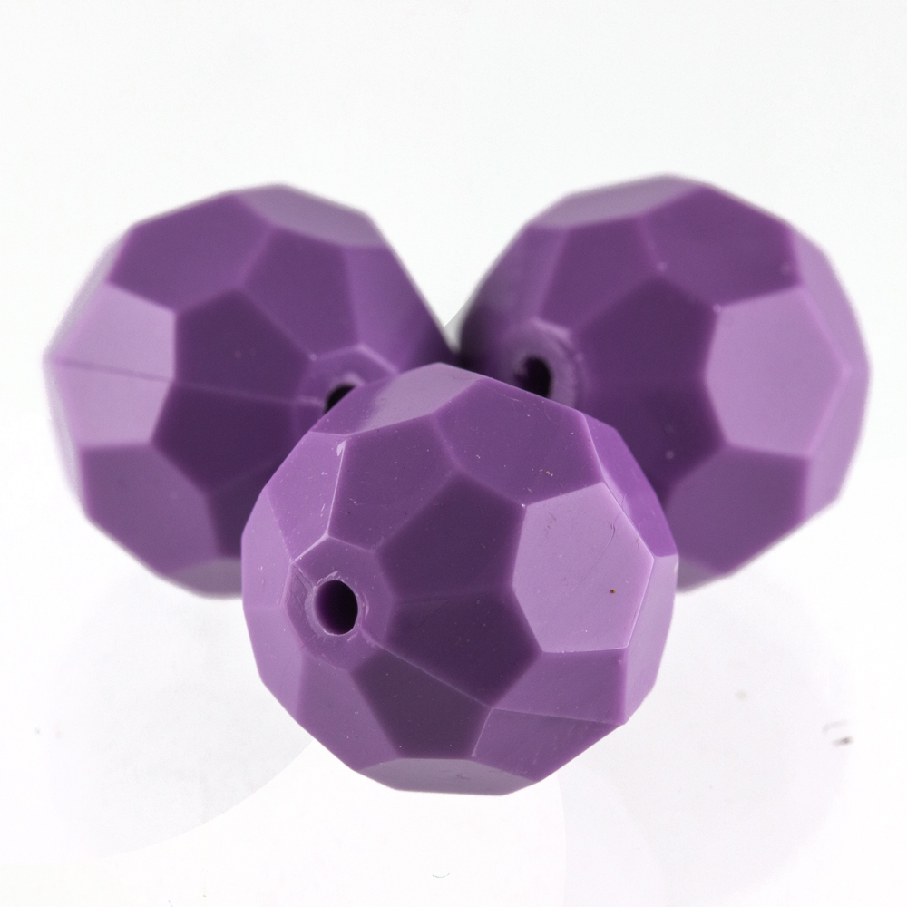 10mm  facettierte Rundperle in  passionsblüten lila Satt