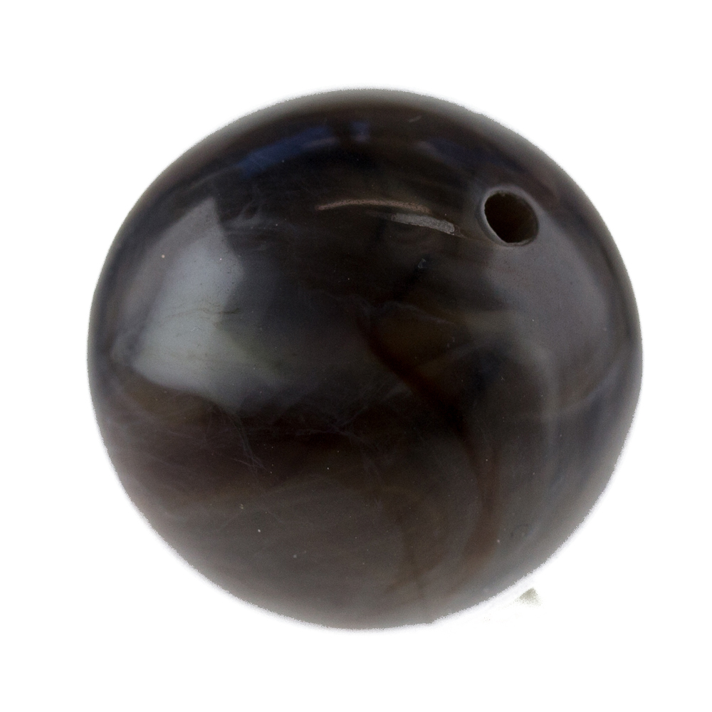 18mm Roundbead in dark brown Marbled