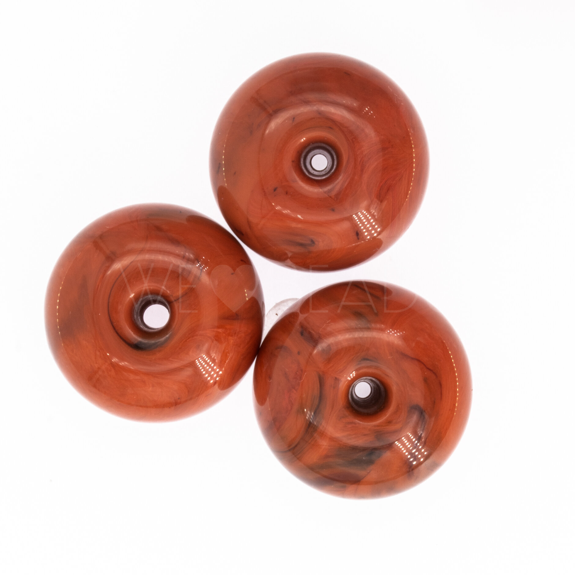 26mm Donut Beads in coral