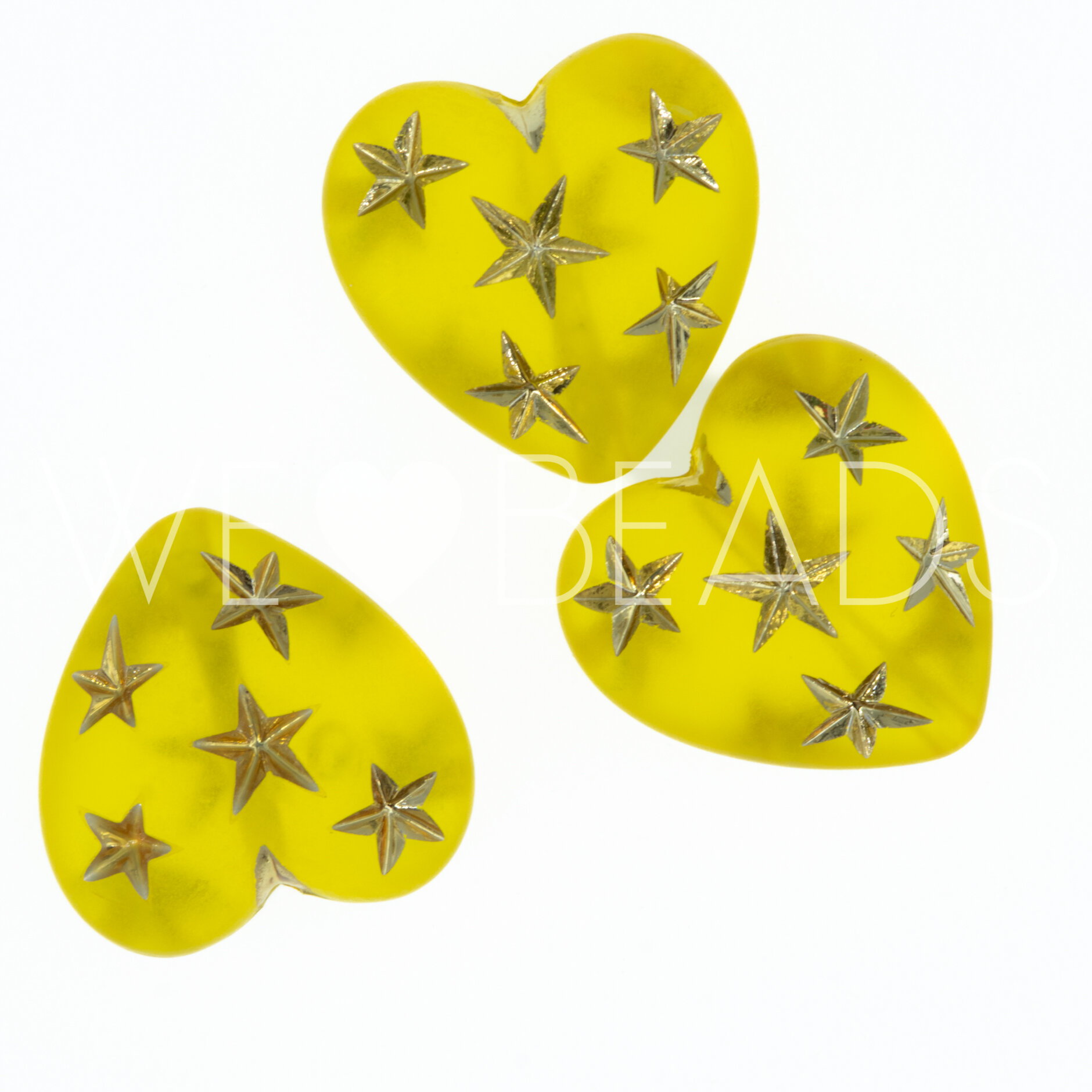 14mm Herz-Perle in gelb Transparent
