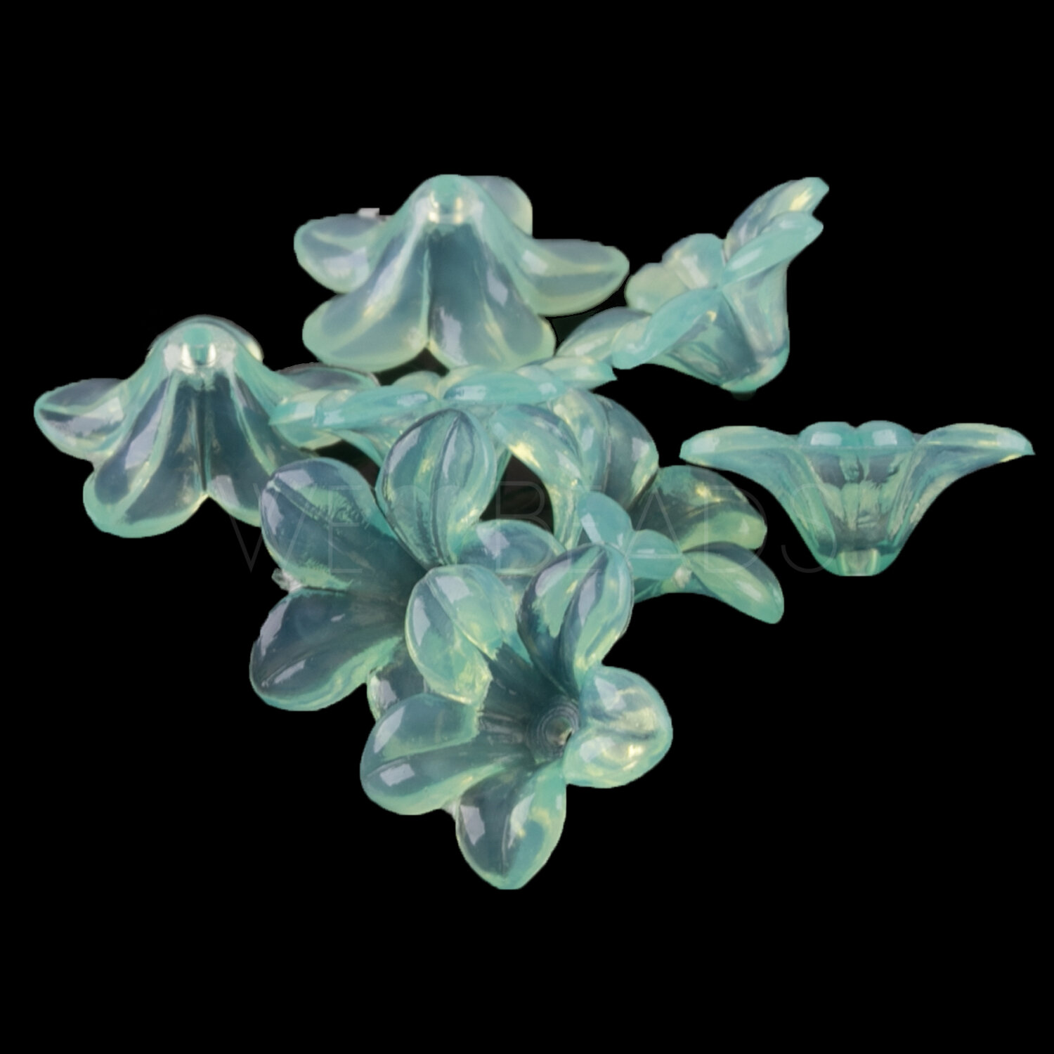 14mm Flower Beads in bermuda turquoise