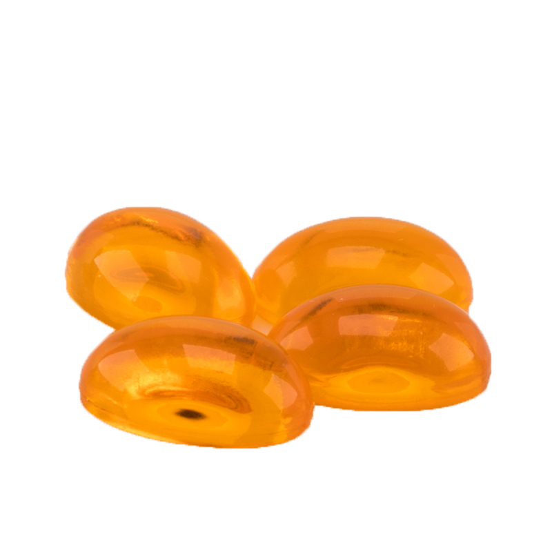 14x10 Cabochon oval - orange   Transparent