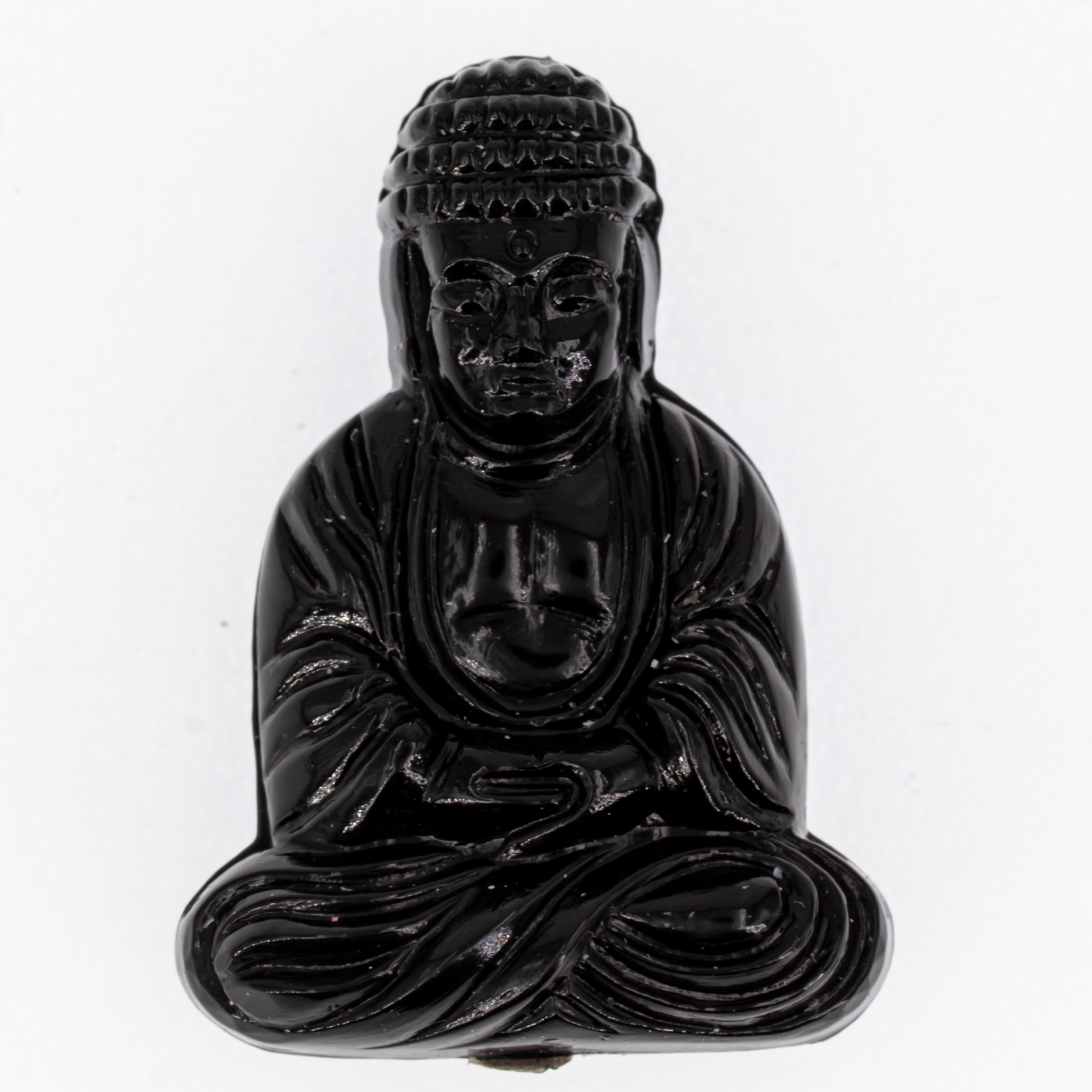 25x18 Buddha-Perle sitzend in Schwarz Satt