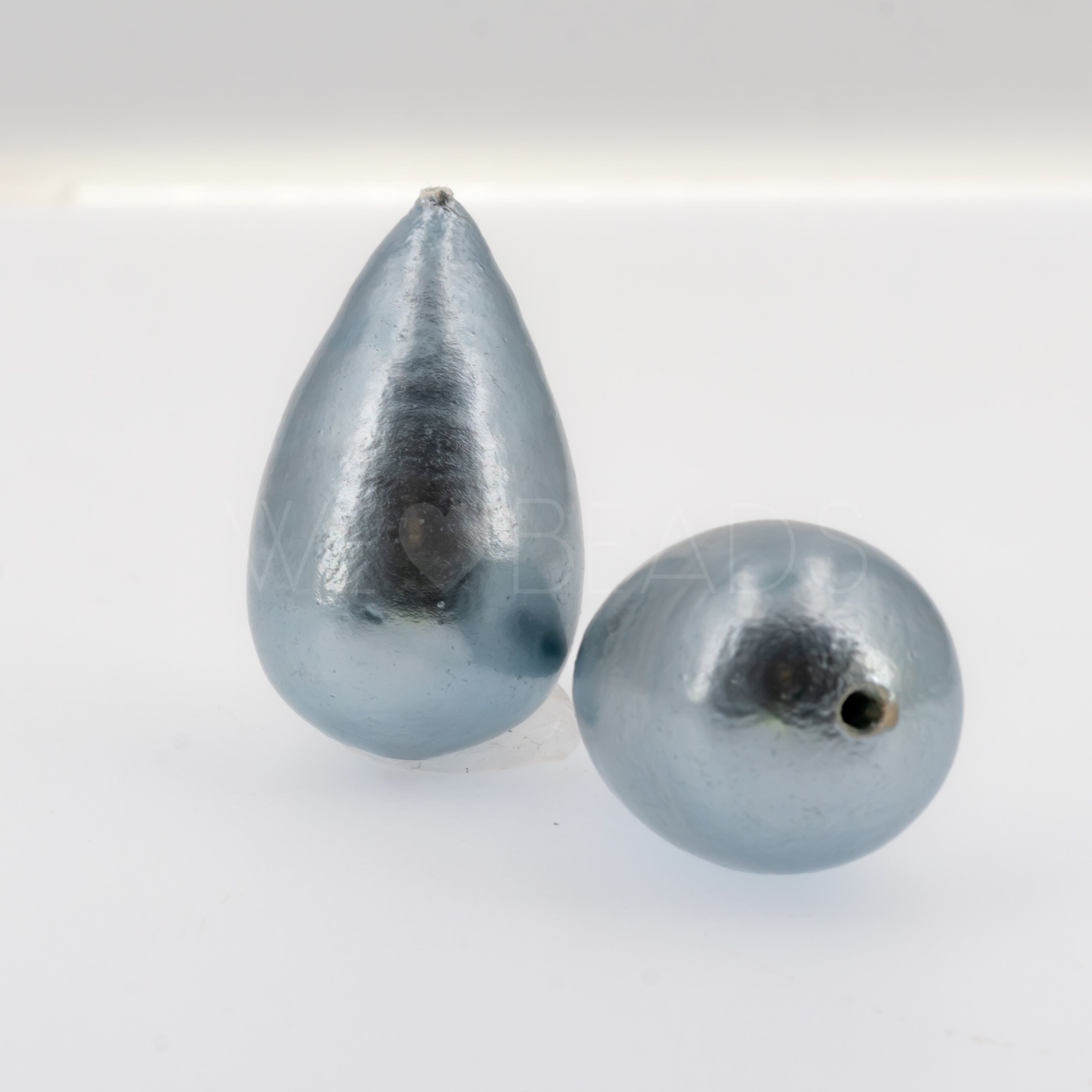 40x23 Paper-Mache Bead Tropfen in hellblau