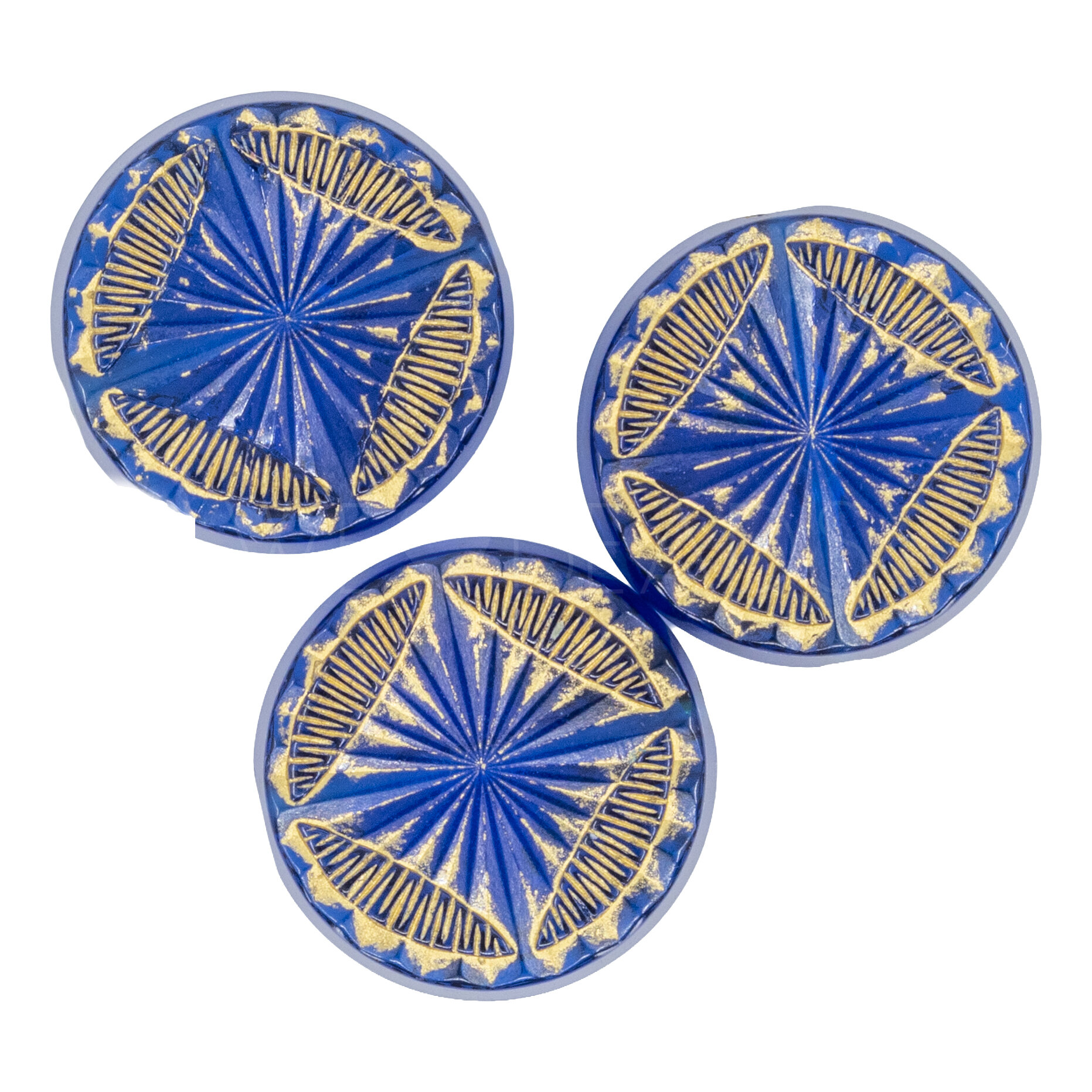 16x7 Round Beads in safir blue