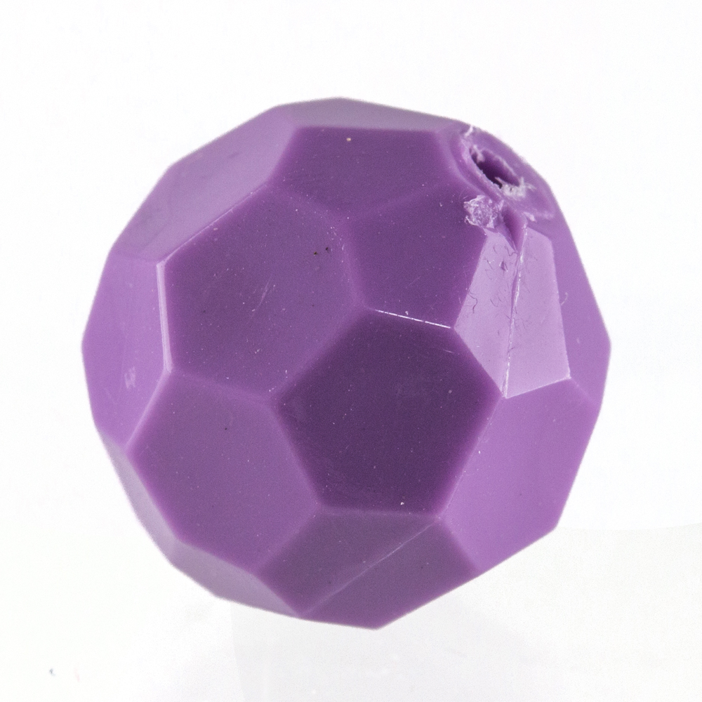 10mm  facettierte Rundperle in  passionsblüten lila Satt