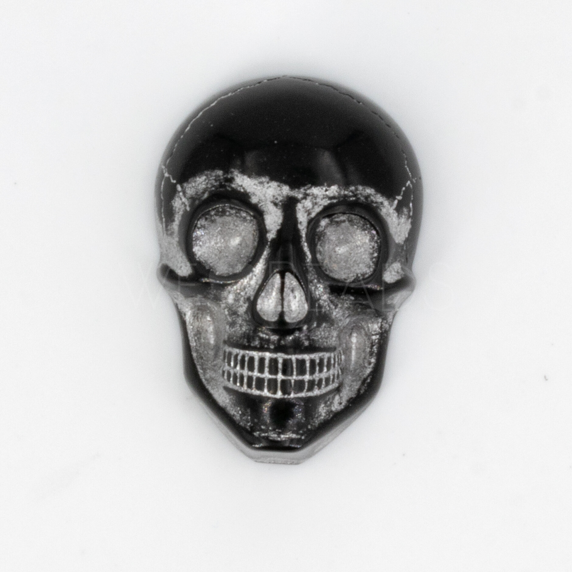 20x14 Cabochon Totenkopf in Schwarz-silber