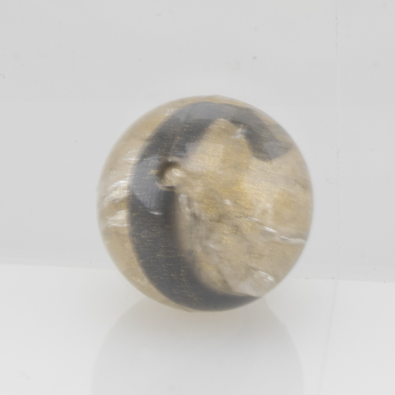 12mm Rundperle in  fehgrau / gold Marmor, Crash