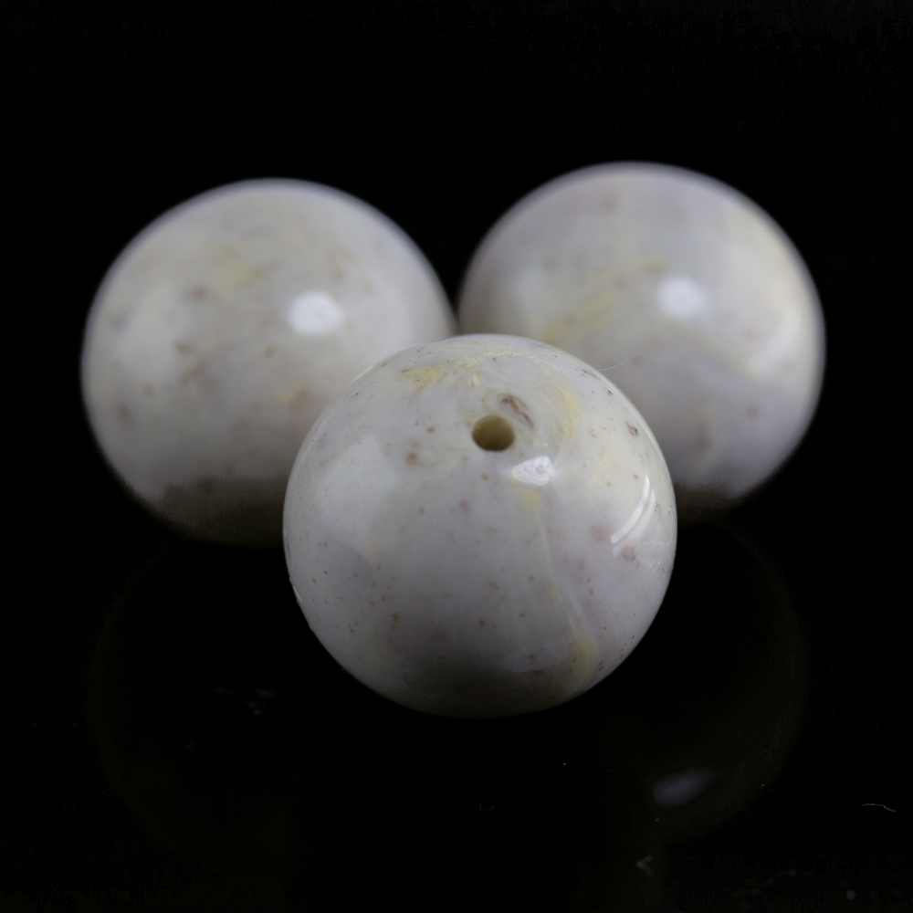 10mm Rundperle in  elfenbeinfarben glitter Marmor, Glitter