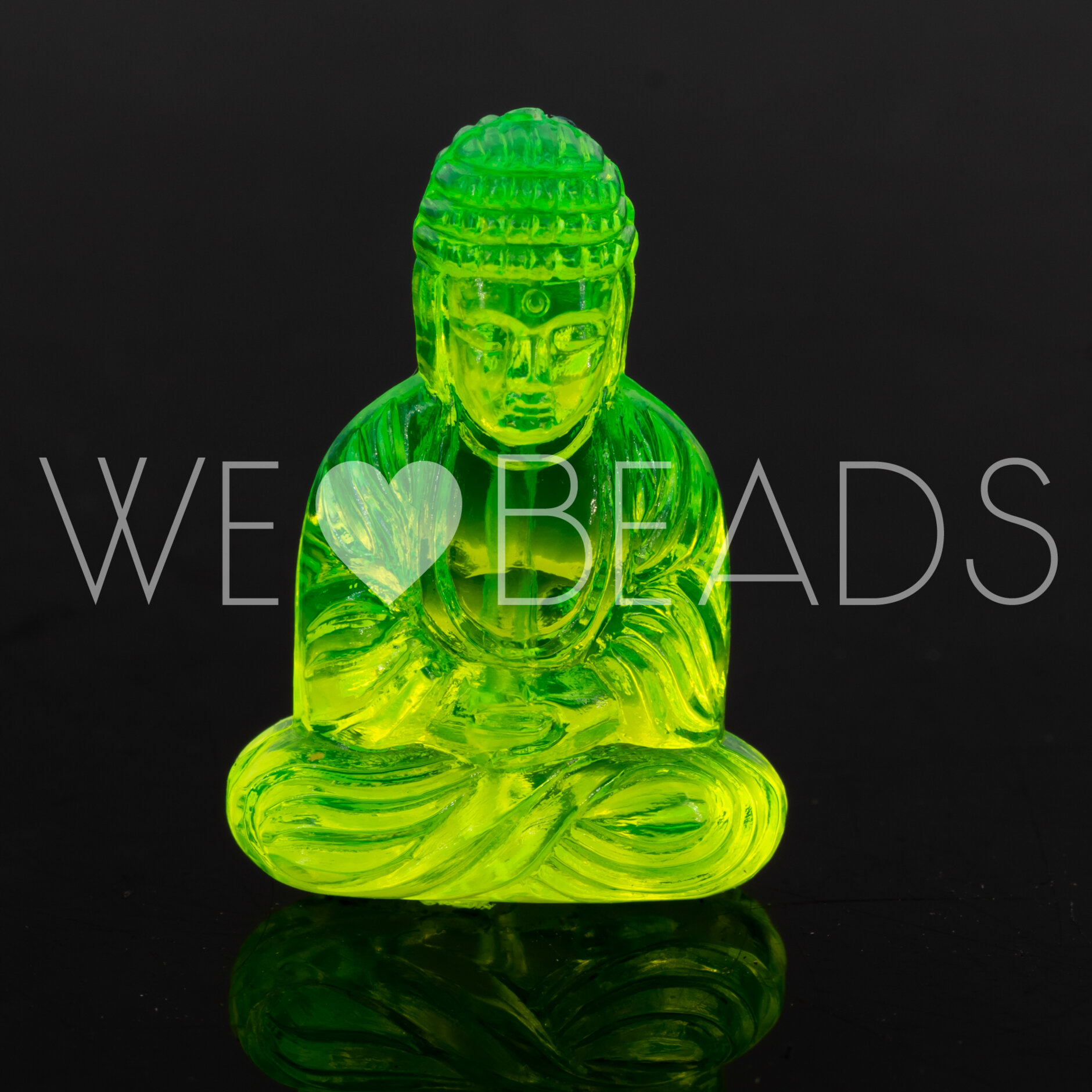 25x18 Buddha-Perle sitzend in neonpink Transparent