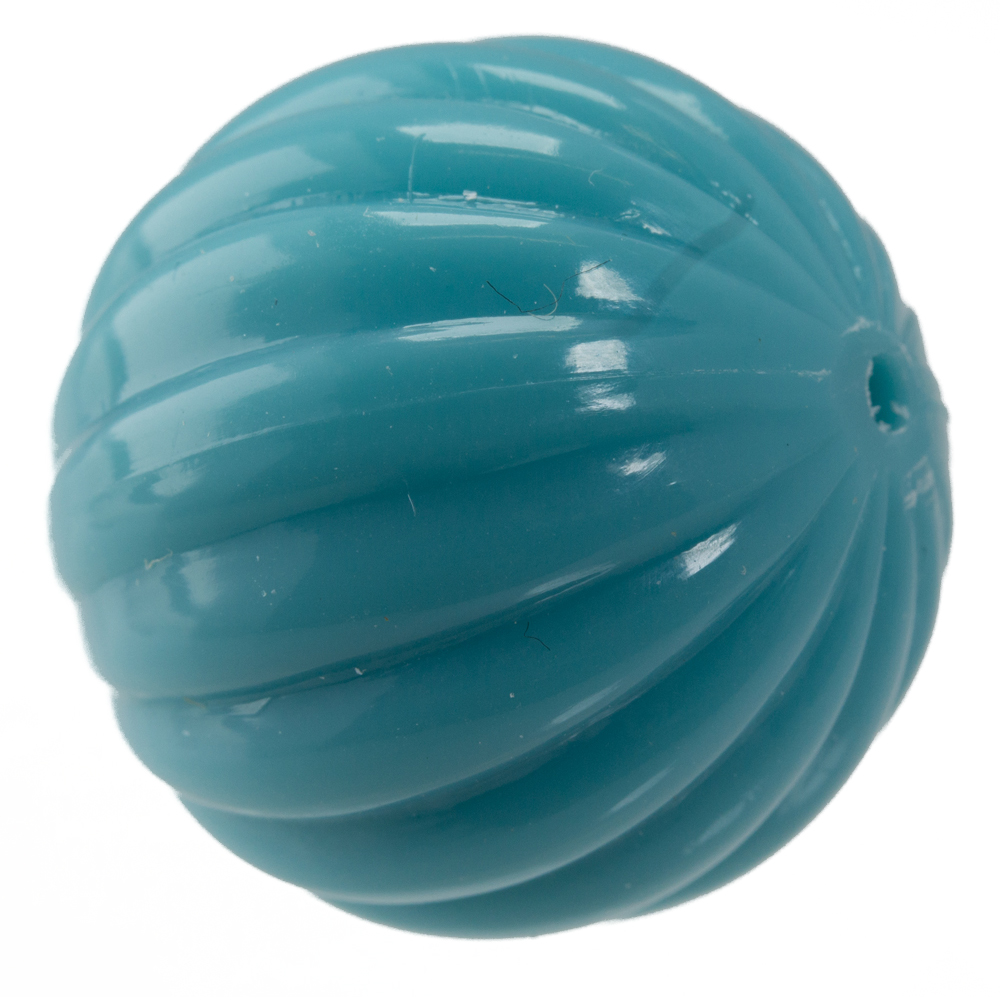 18mm gerillte Rund Perle in türkis