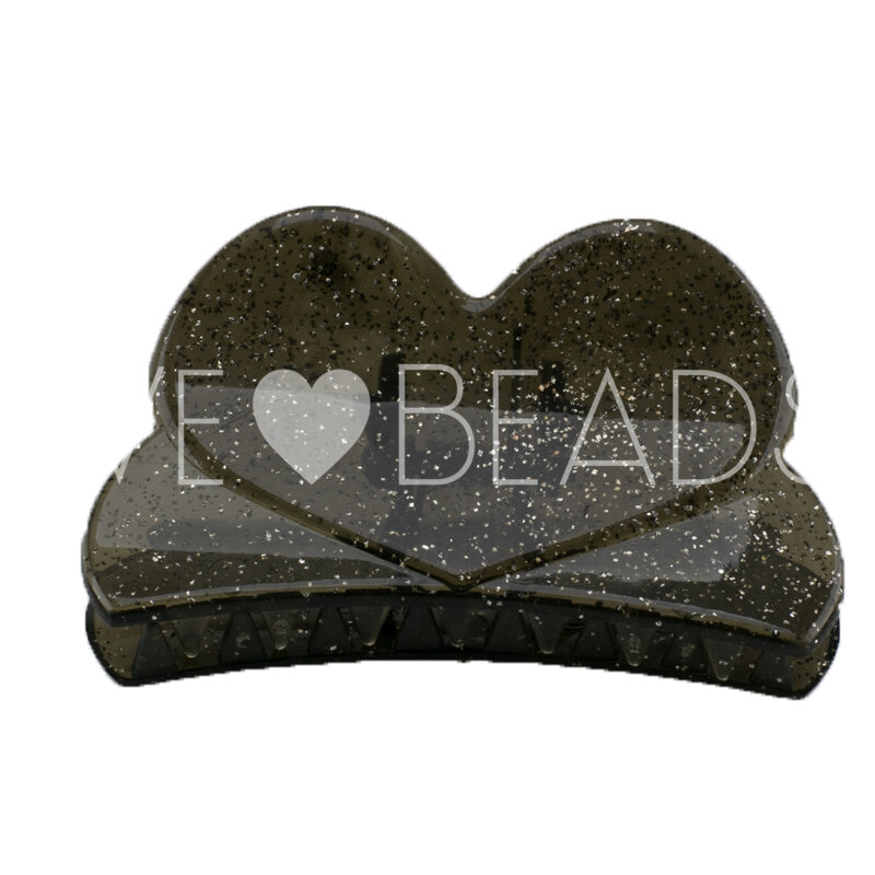 Herz Haarspange in rauchgrau Large