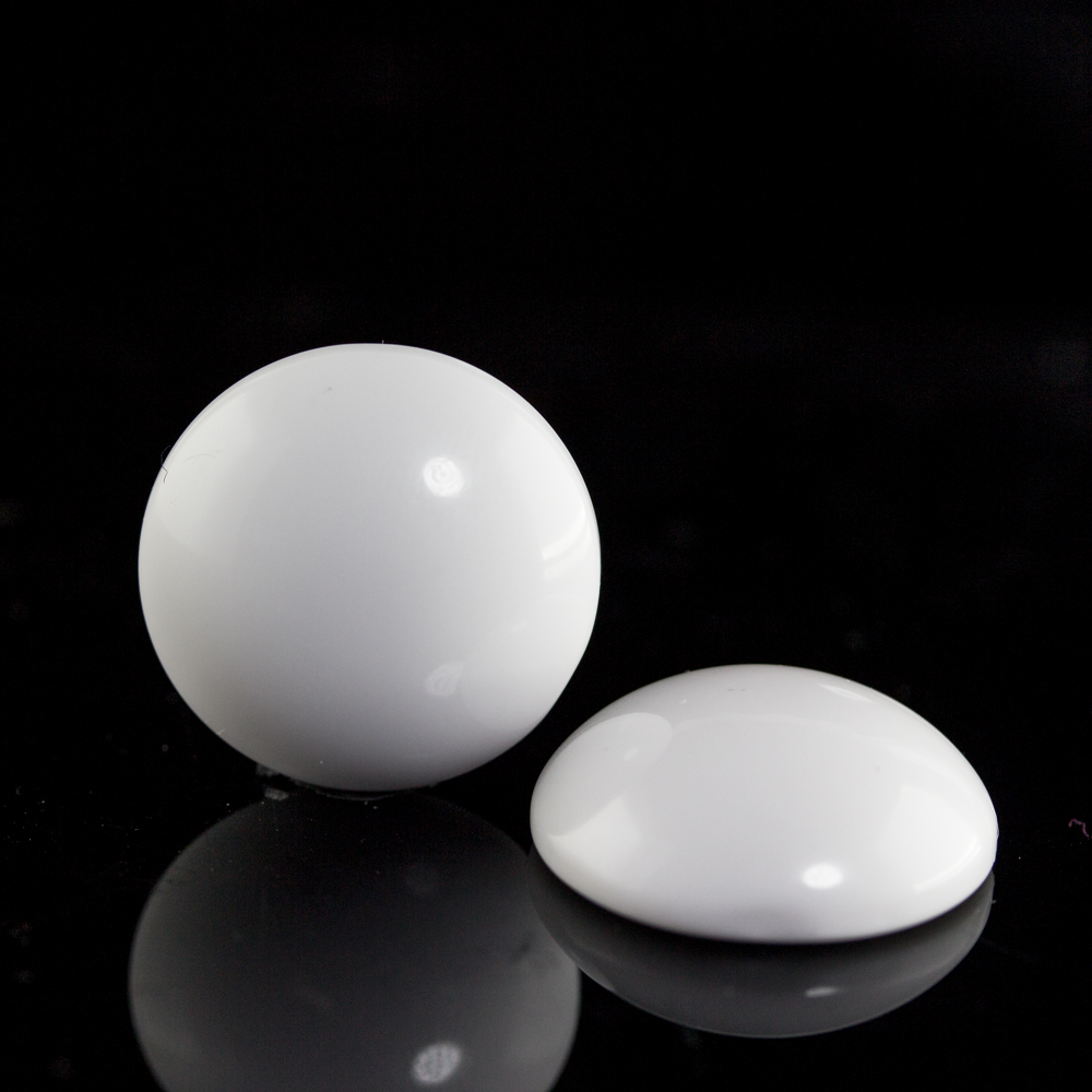10mm Cabochon oval - weiß Satt