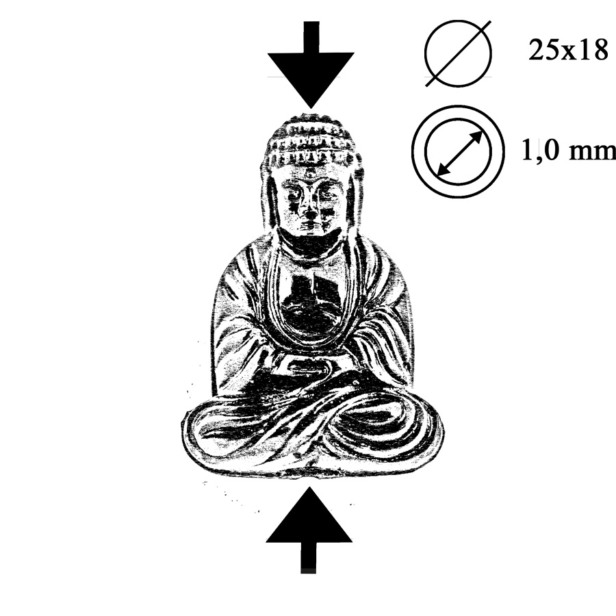 25x18 Buddha-Perle sitzend in coralle Marmor