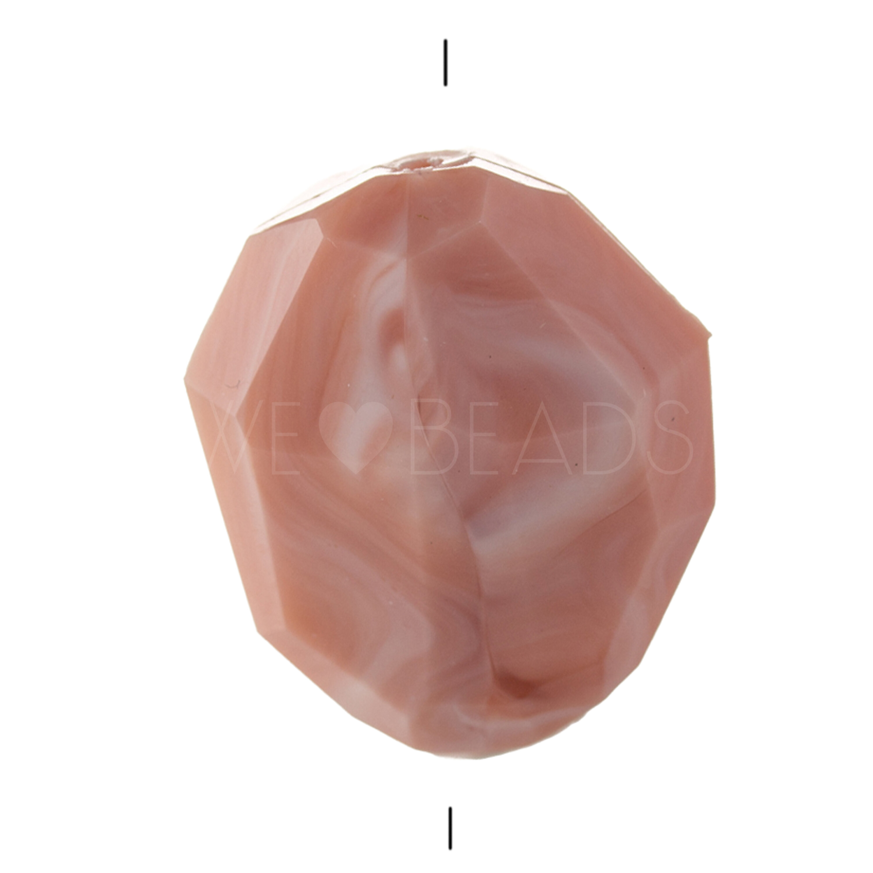 25x21 oval Perle in muschelrosa Weiß  