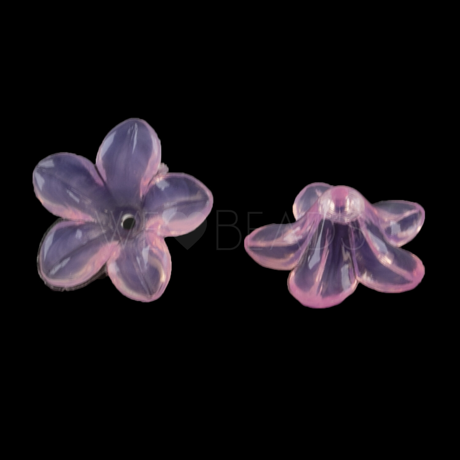 14mm Flower Beads in pink lavender