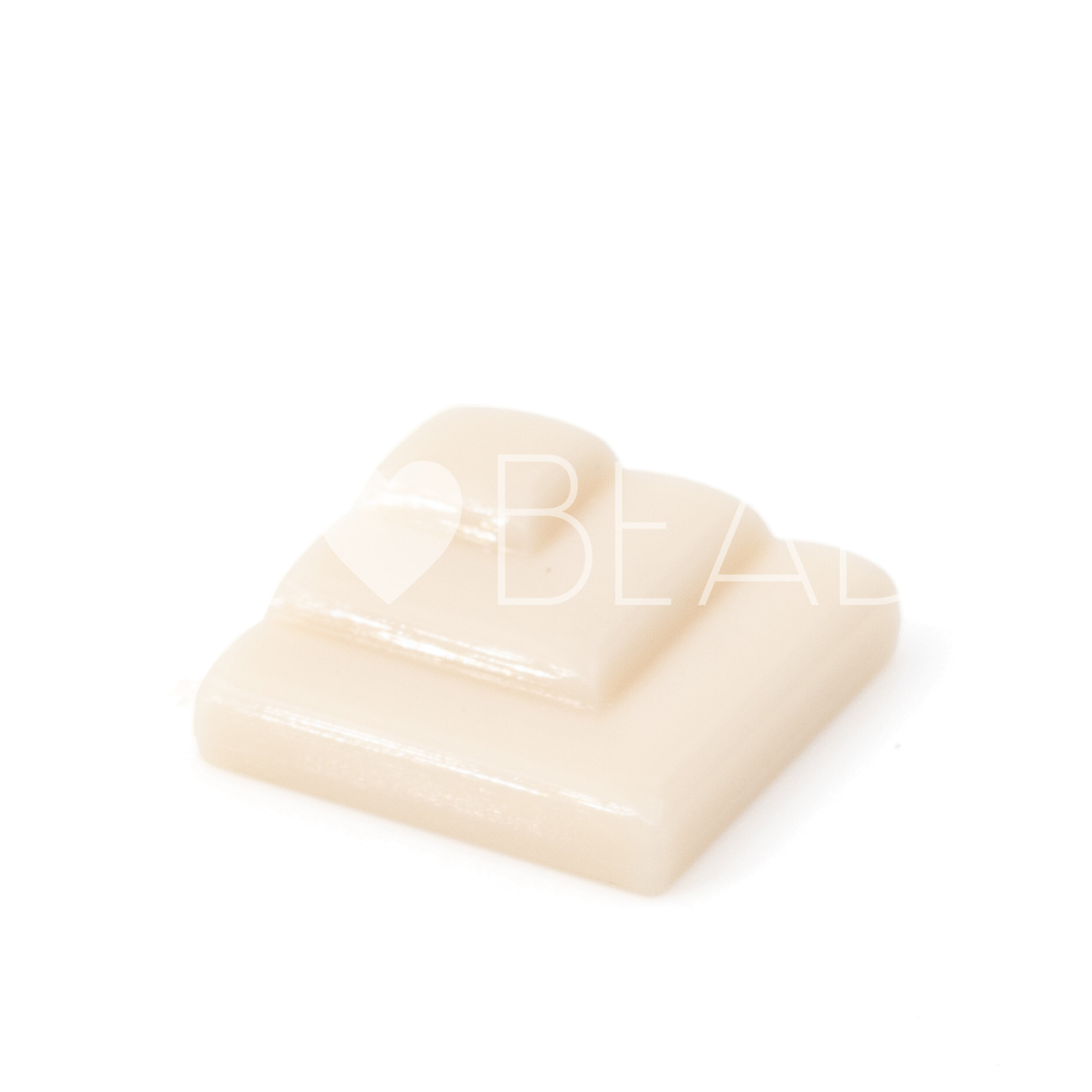 15mm Rechteck  in angora creme Satt