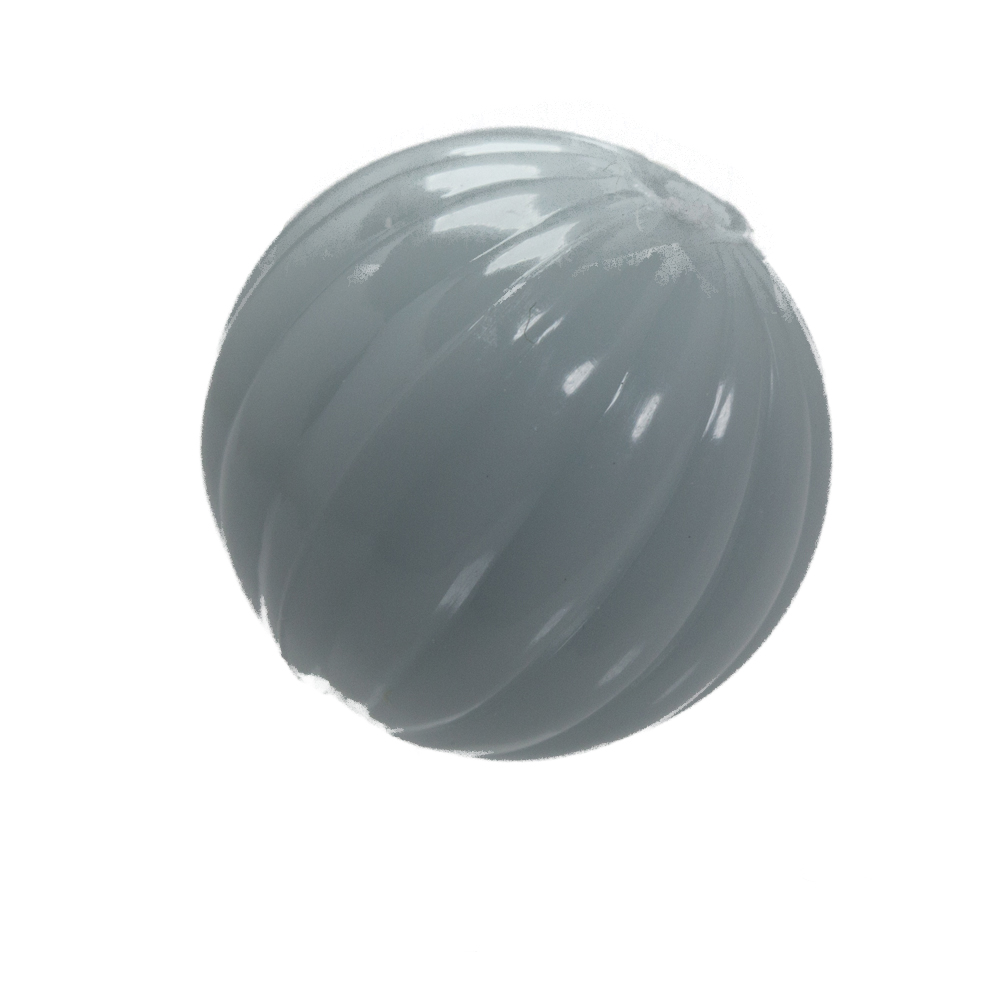 8mm gerillte Rund Perle in graublau