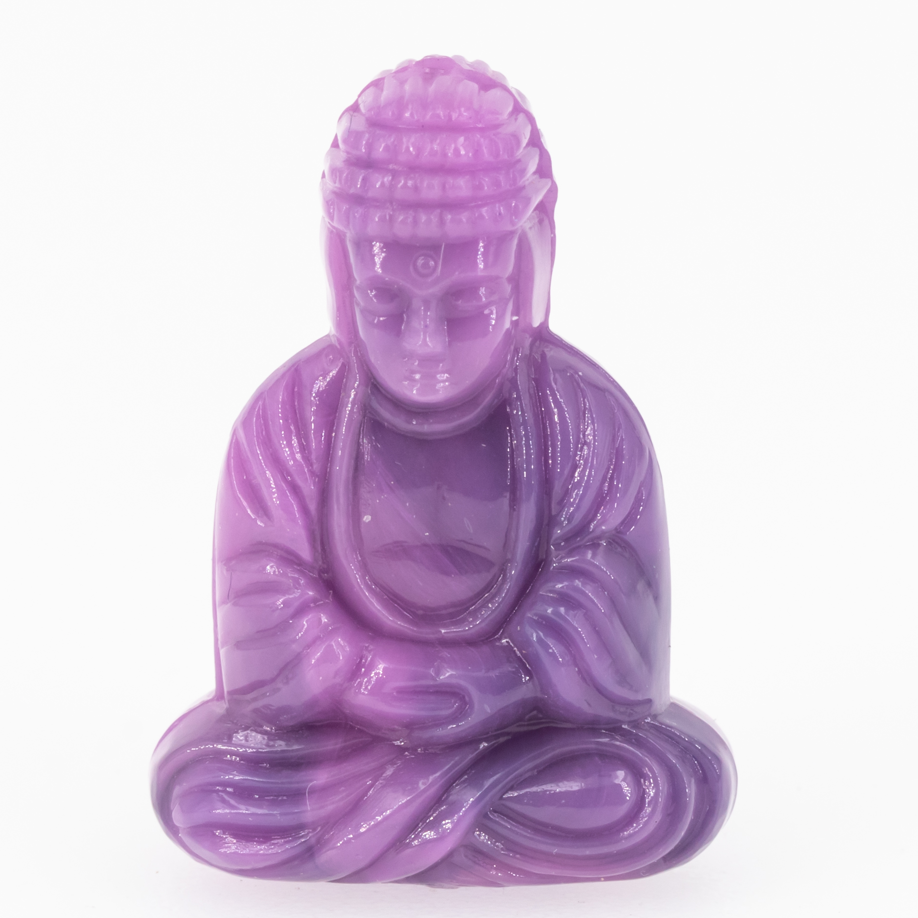 25x18 Buddha-Perle sitzend in Hyazinth lila Marmor