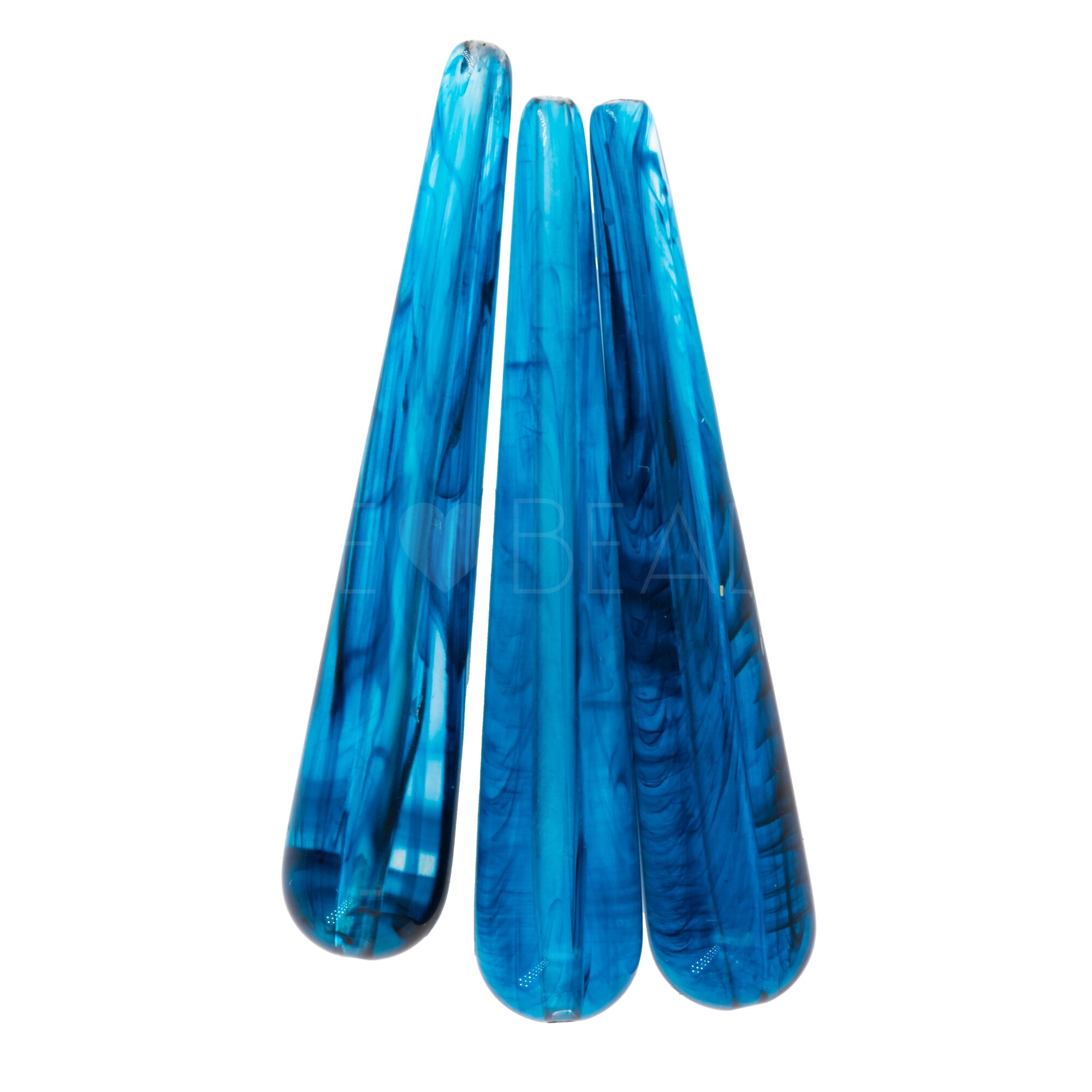 38x7 Tropfen Perle in Lagunenblau