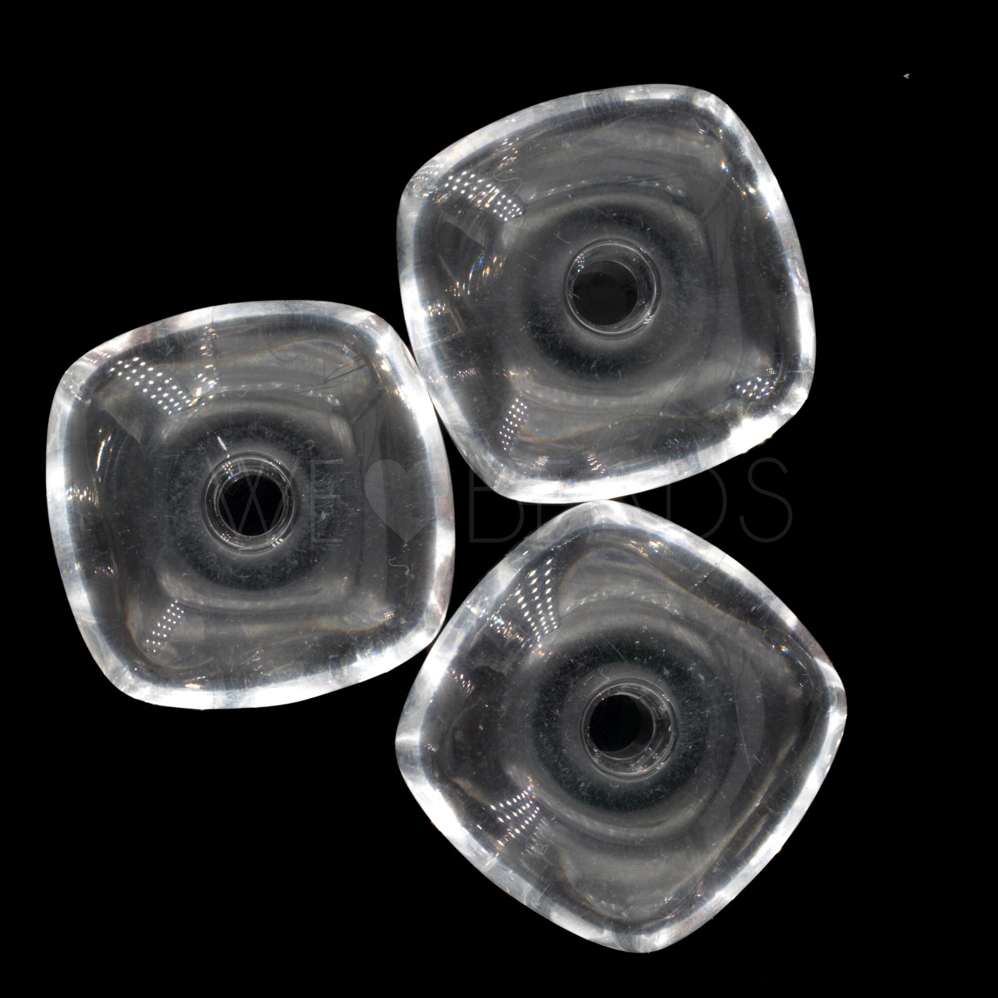 32mm Rechteck Perle in Kristall