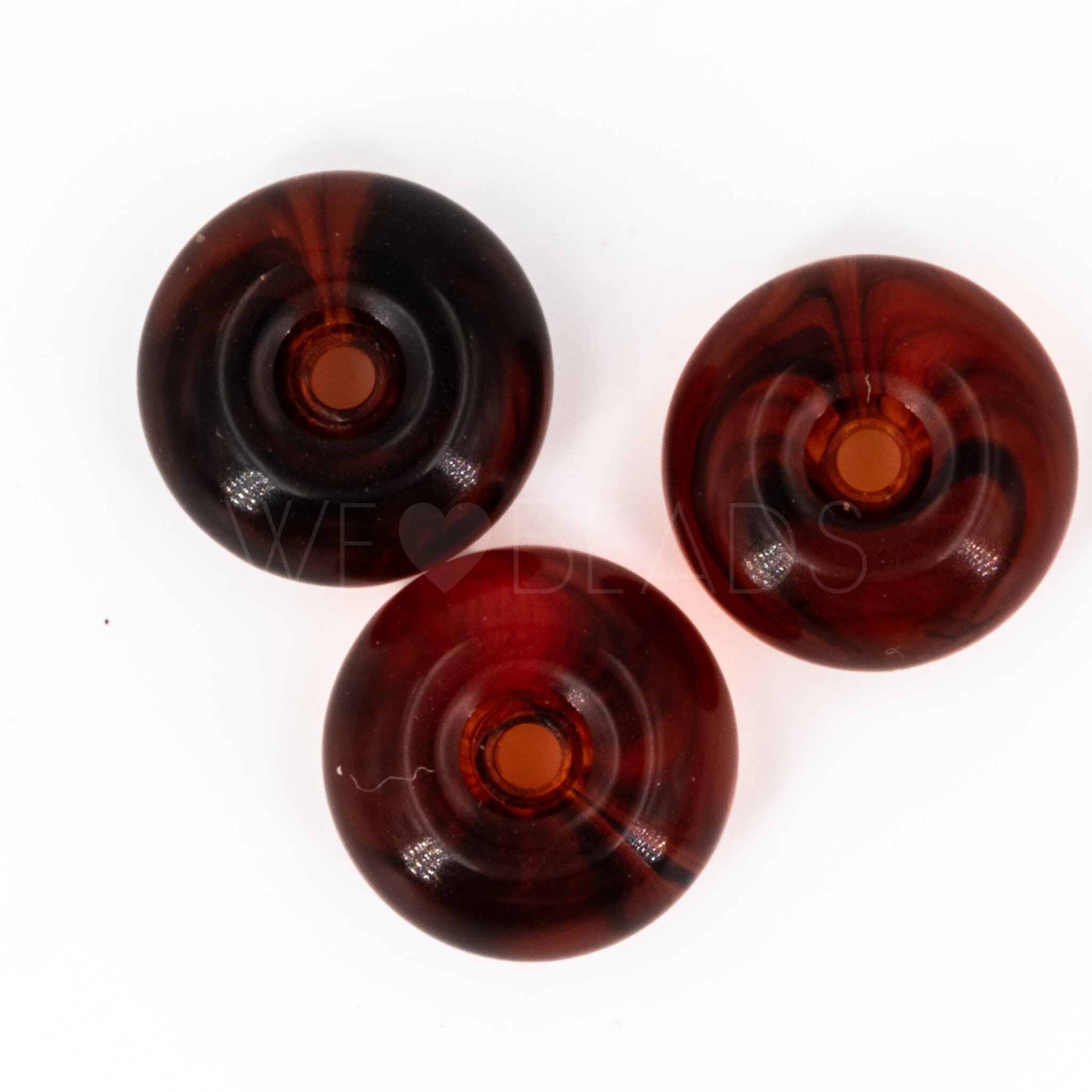 10mm Donut Beads in red tortoise